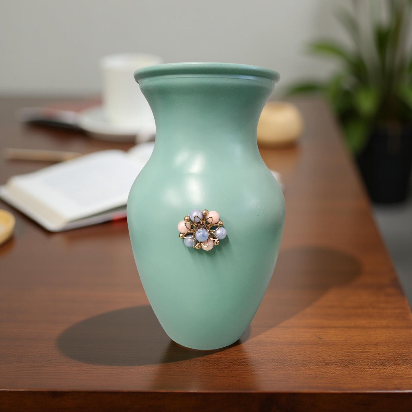 Rustic Kitchen Table Centerpiece, Vintage Style Vase - Home Decor