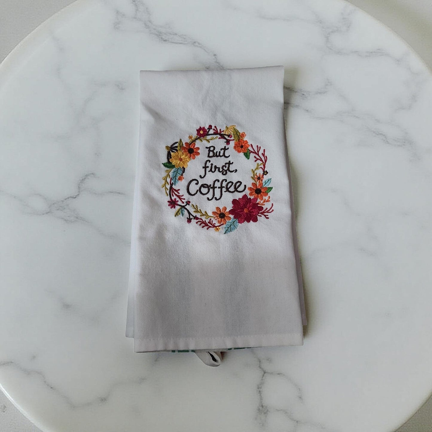 Hand-Crafted Embroidered Hand Towels – Camping, Coffee, Music & More