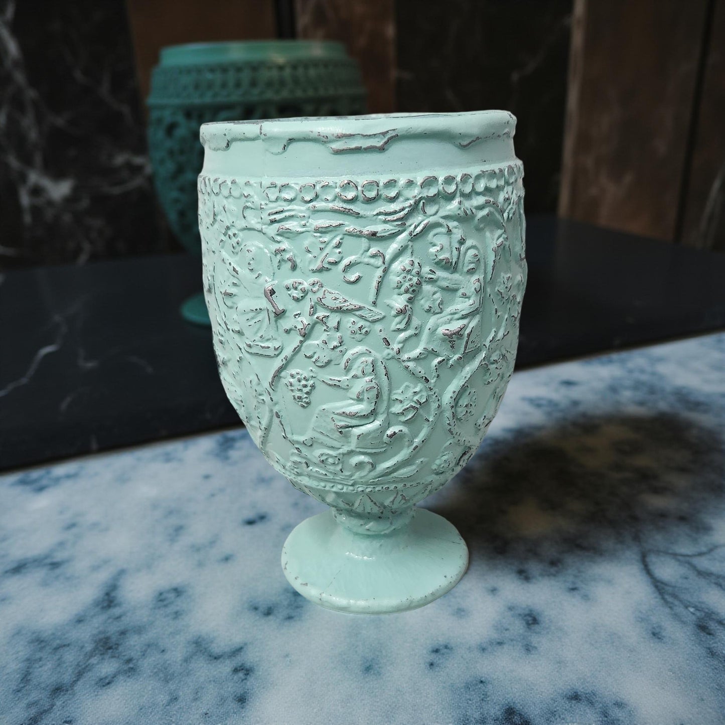 Rustic Kitchen Table Centerpiece, Vintage Style Vase - Home Decor