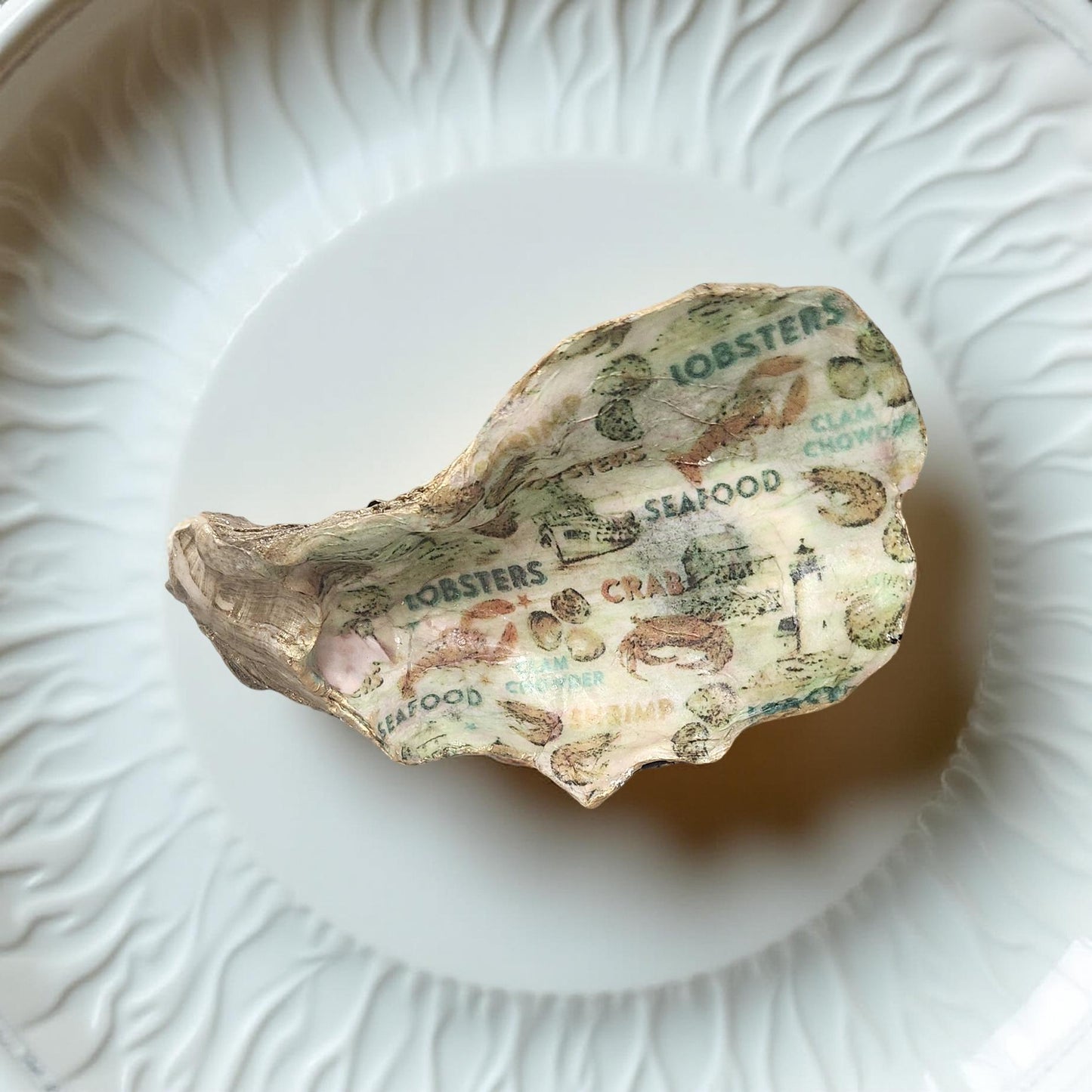 Decorative Louisiana Oyster Shell Art - Hand-crafted