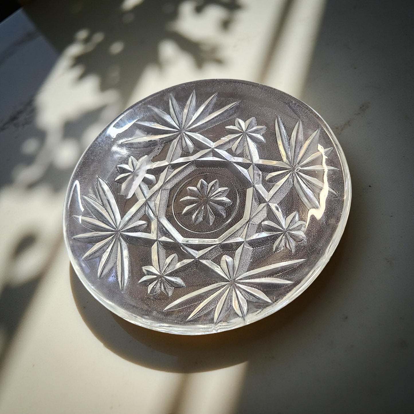 Classic Anchor Hocking Star of David Crystal Coaster