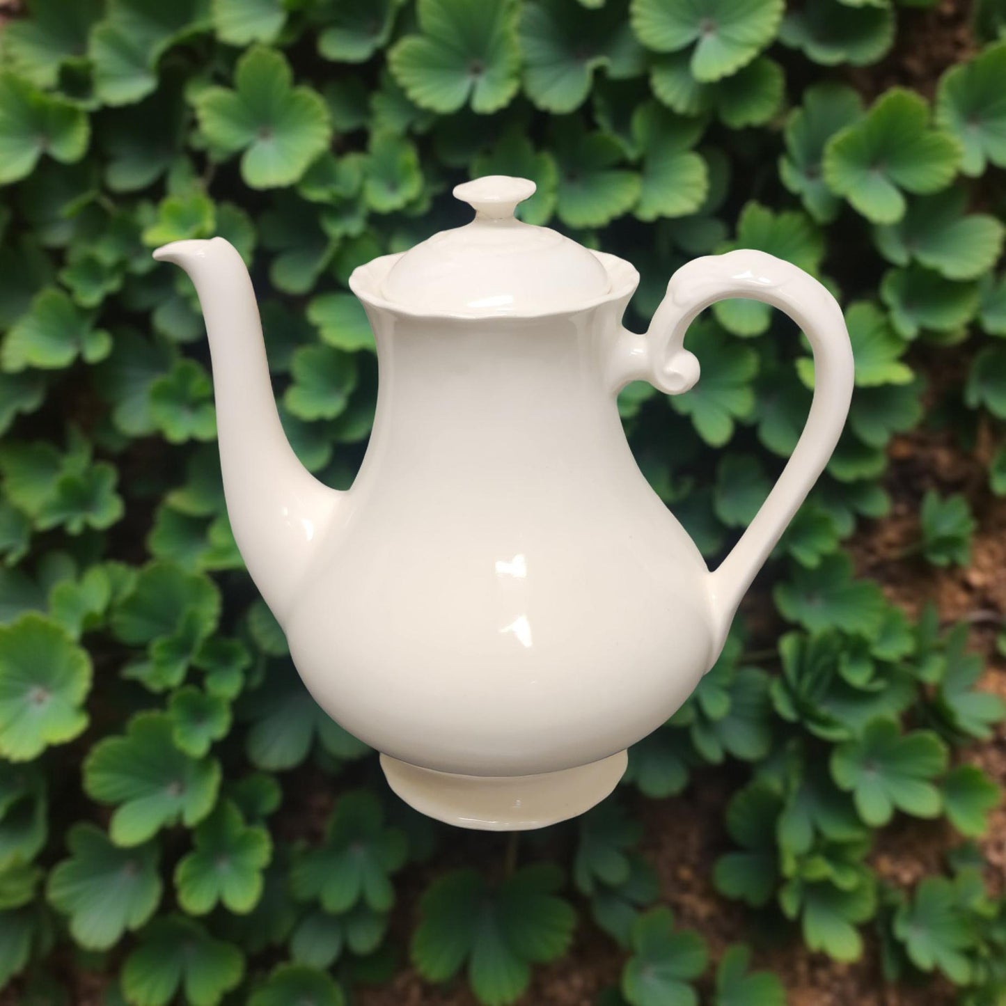 Vintage Silver or Ceramic Tea Pot