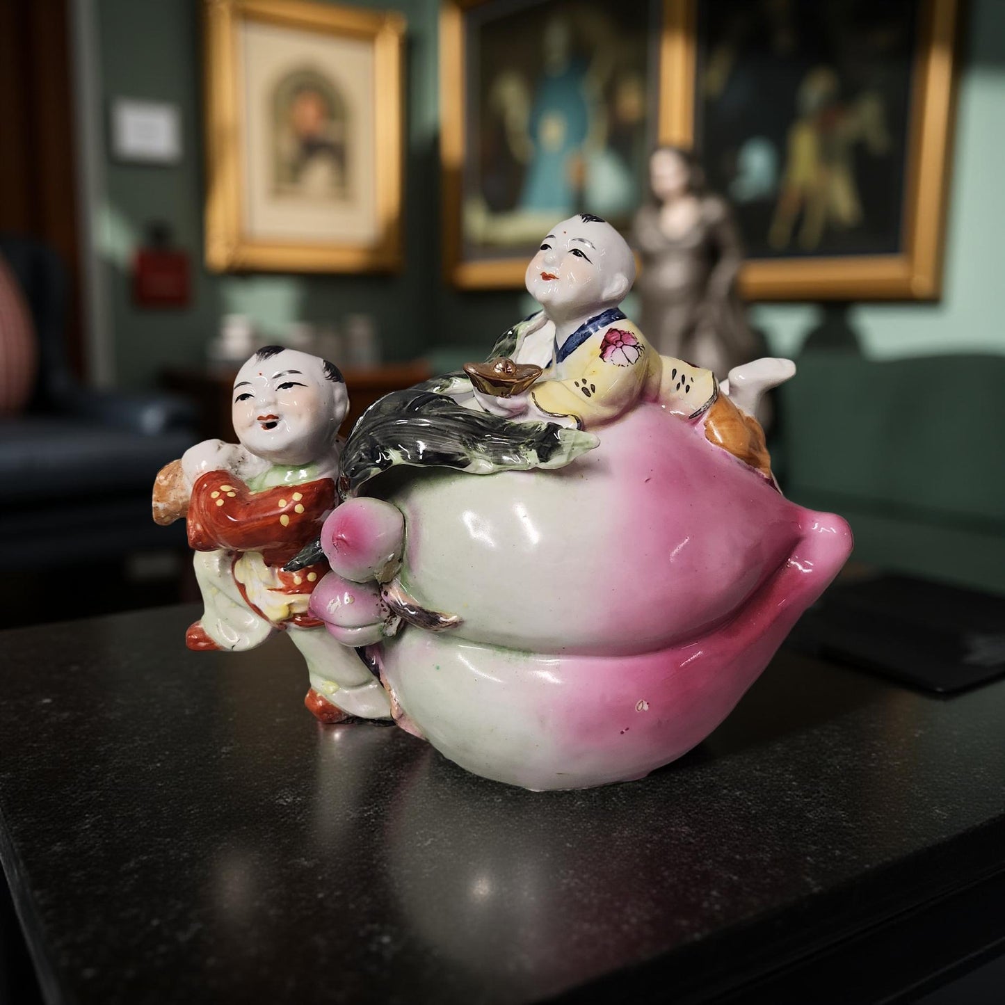 Chinese Porcelain Children with Longevity Peach - Happy Buddha
