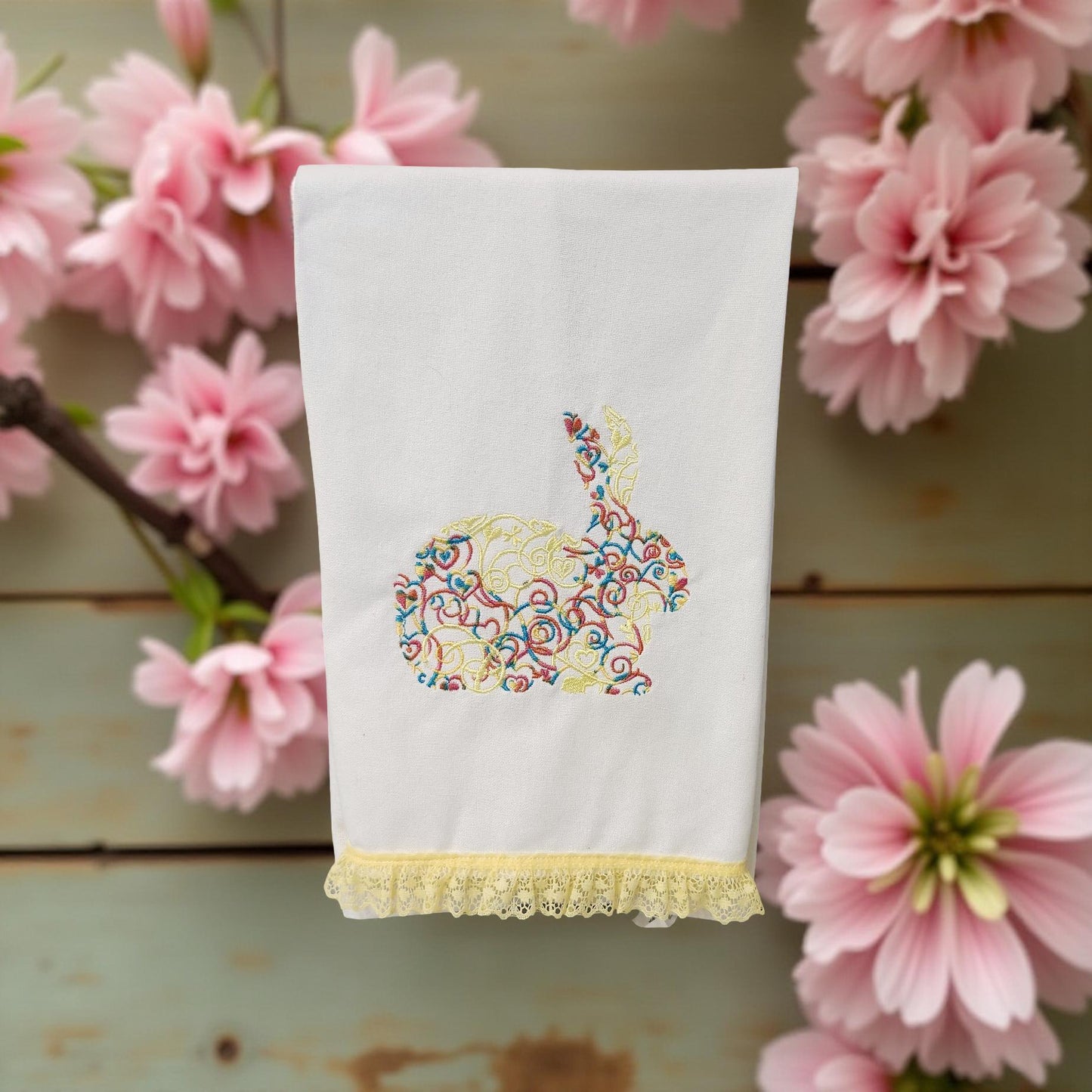 Hand-Crafted Embroidered Decorative Easter Hand Towels