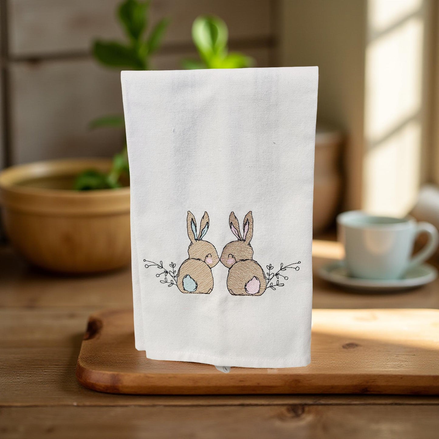 Hand-Crafted Embroidered Easter Hand Towels