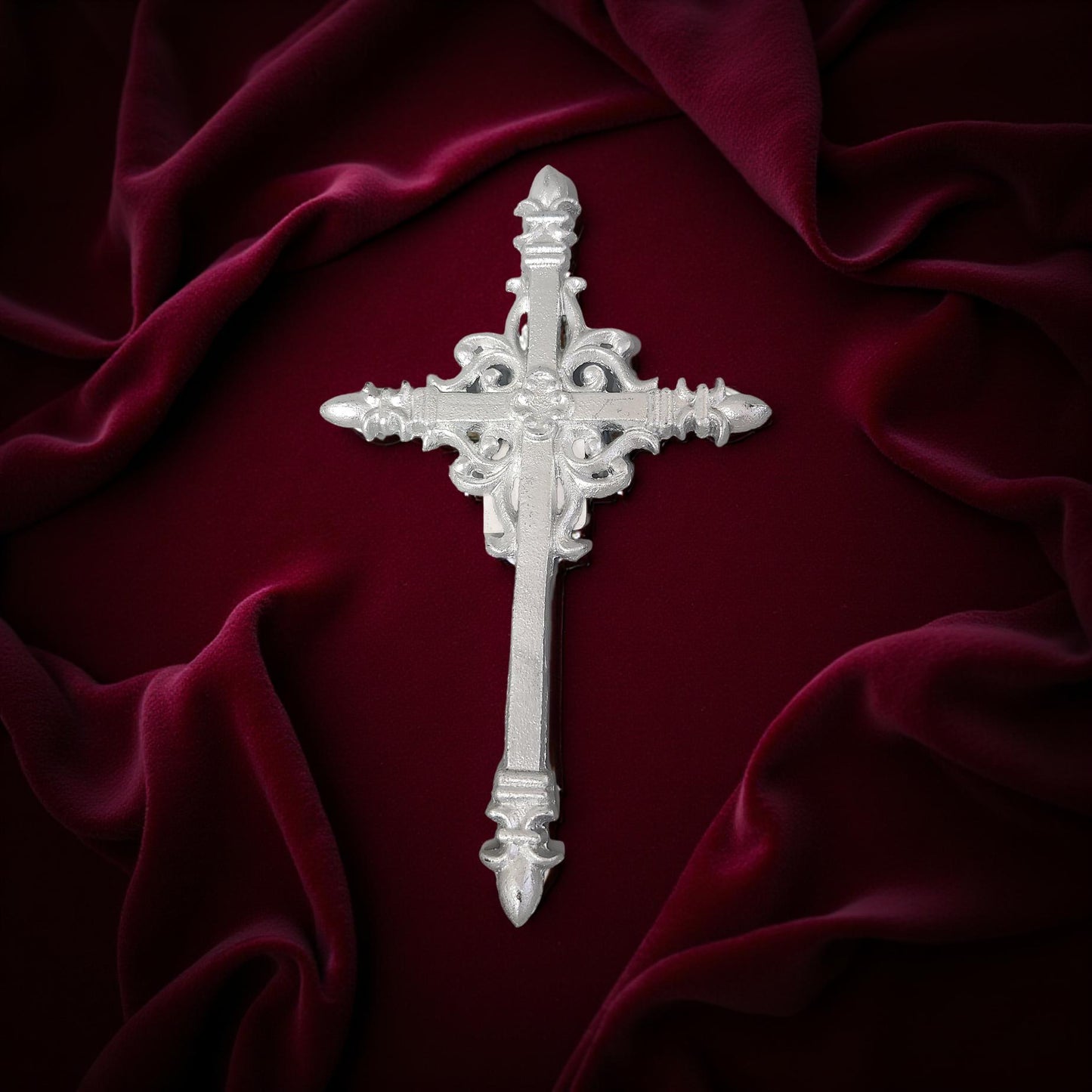 Ornate Silver Wall Hanging Crosses