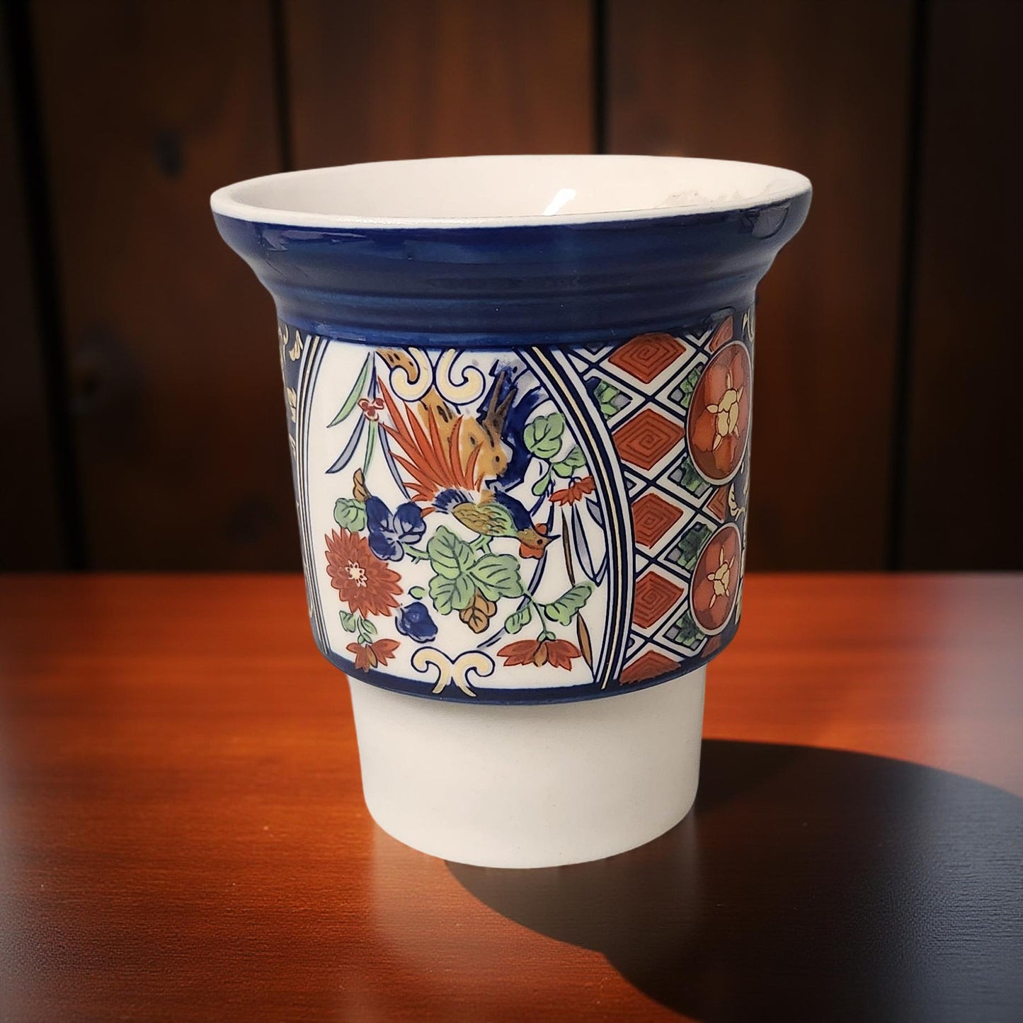 1980s Japanese Imari Porcelain Candle Holder
