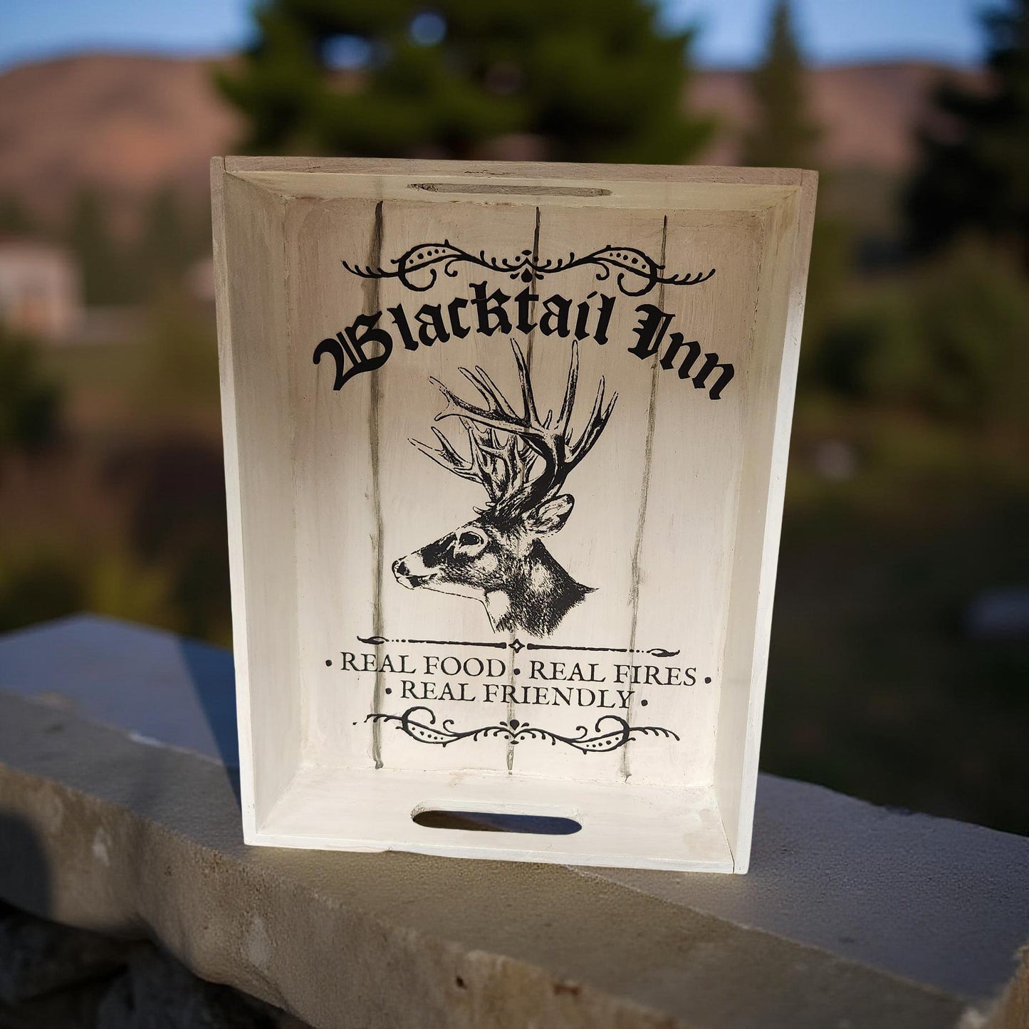 Rustic Decorative Blacktail Inn Tray