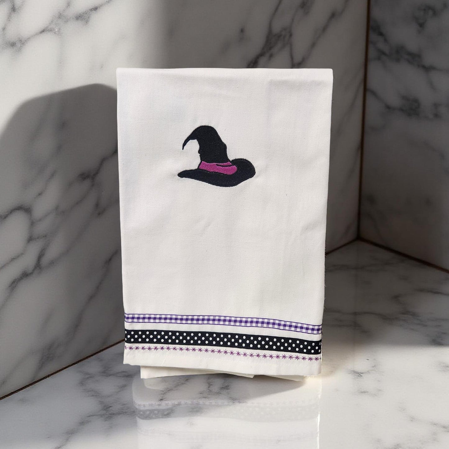 Hand-Crafted Embroidered Halloween Hand Towels