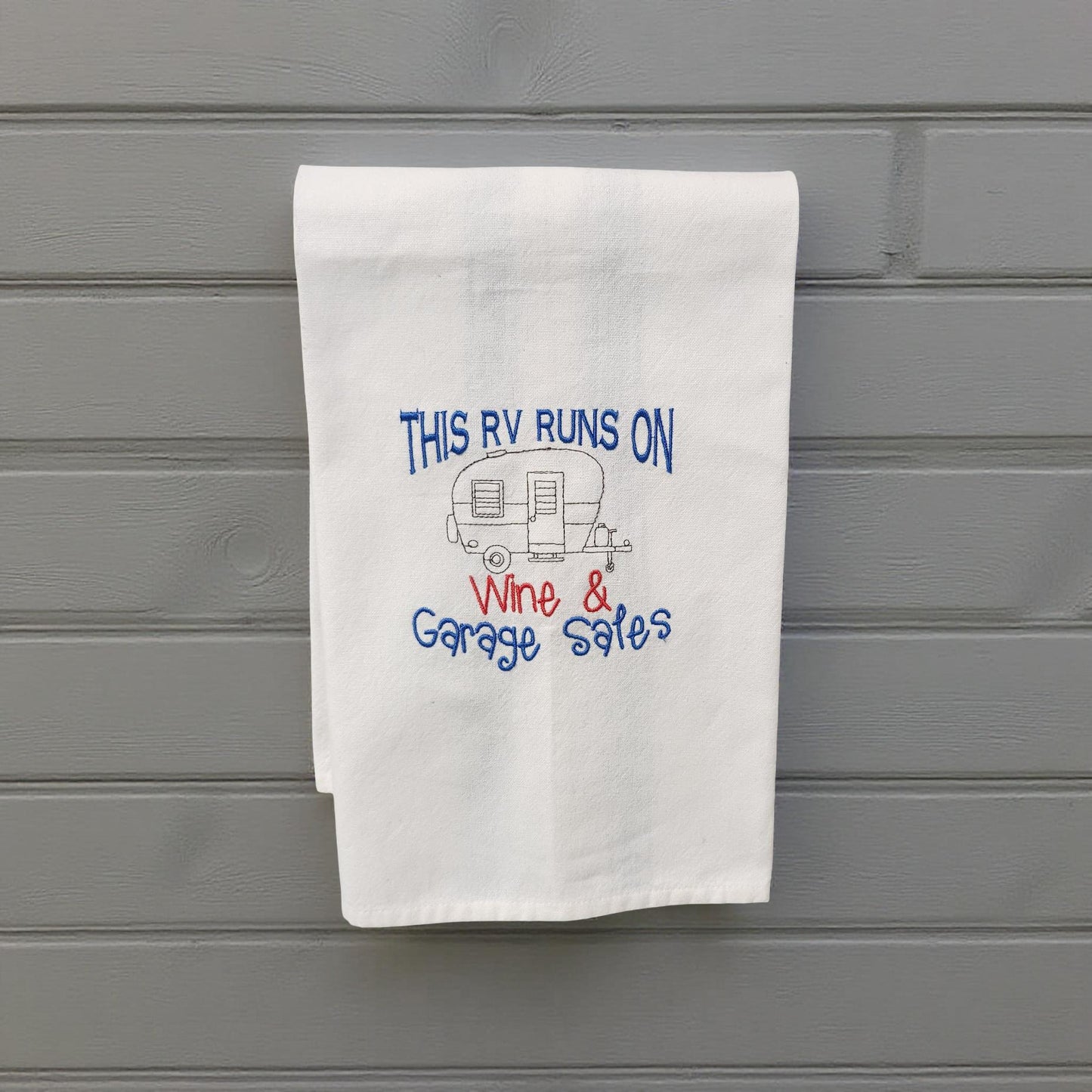 Hand-Crafted Embroidered Hand Towels – Camping, Coffee, Music & More