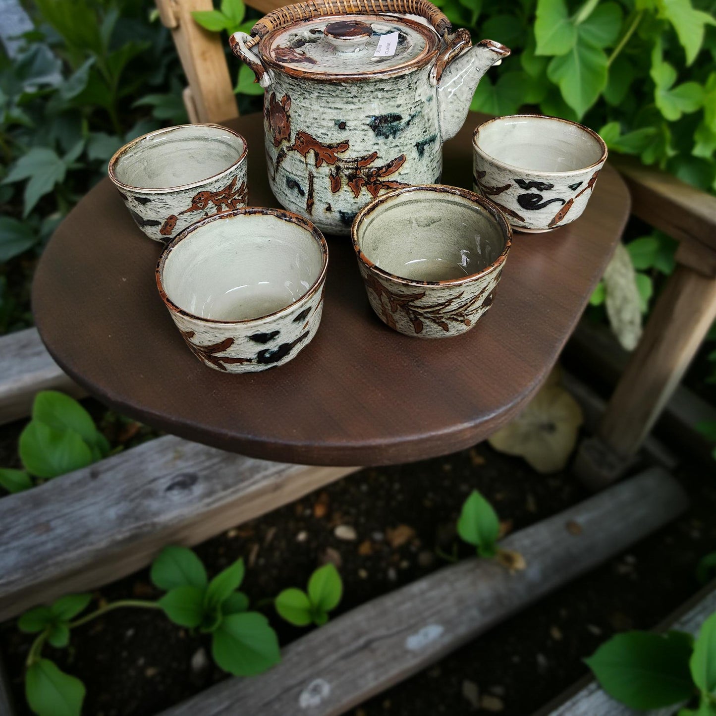 Rustic Olive Green Teapot Set