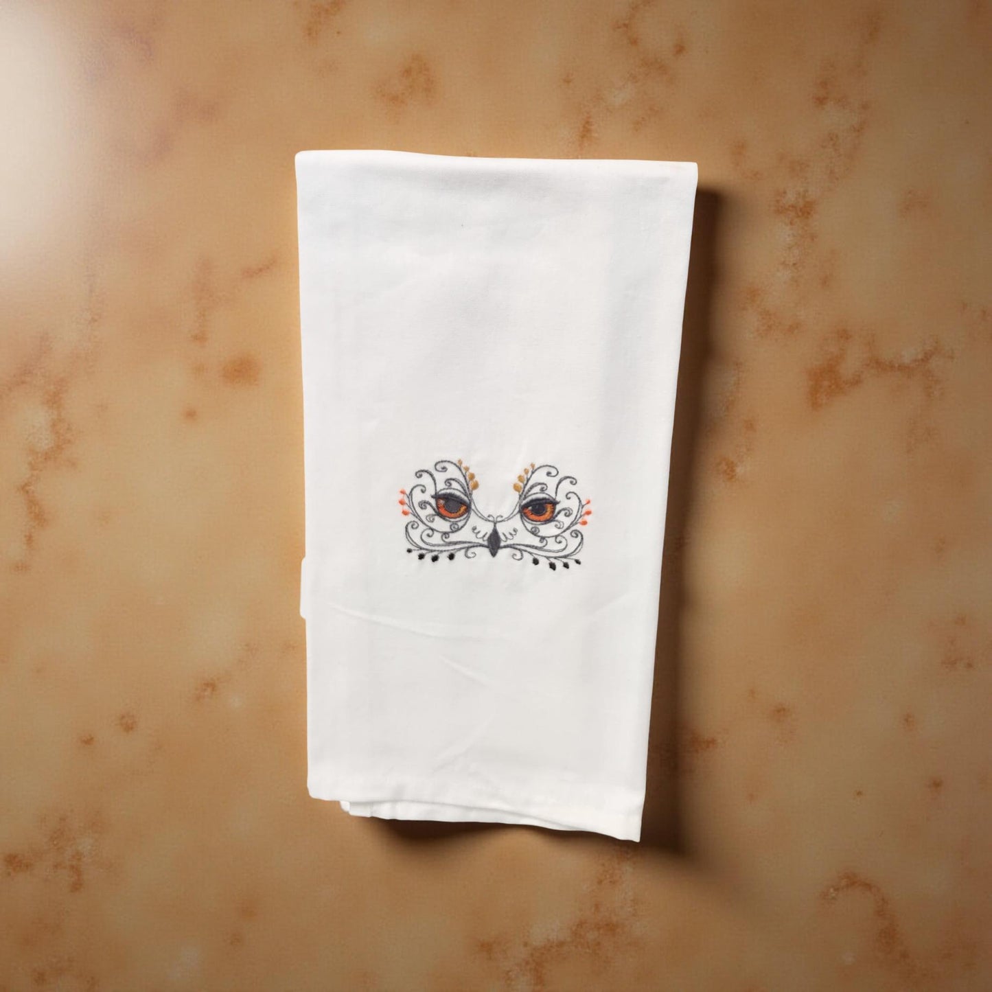 Hand-Crafted Embroidered Halloween Hand Towels