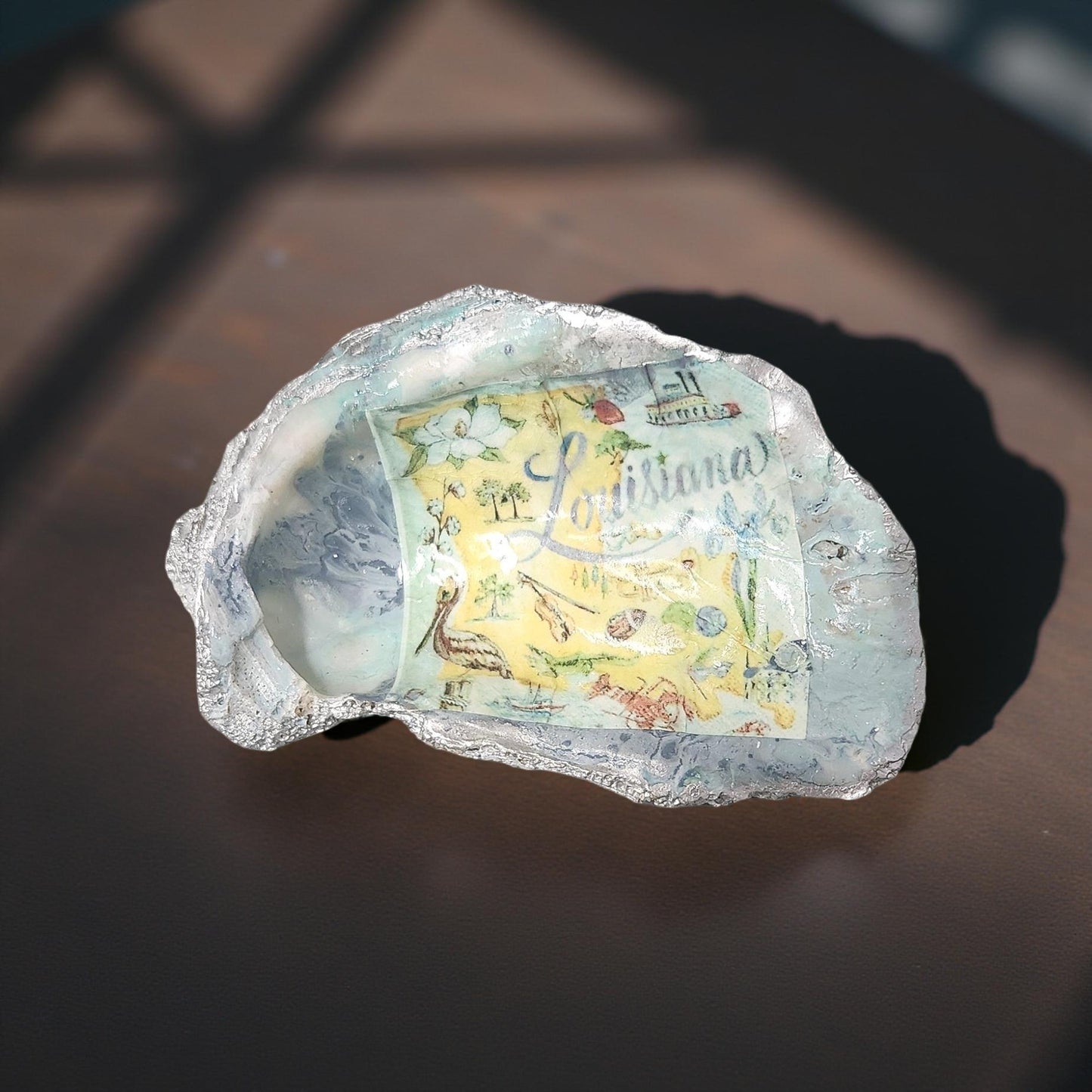 Decorative Louisiana Oyster Shell Art - Hand-crafted