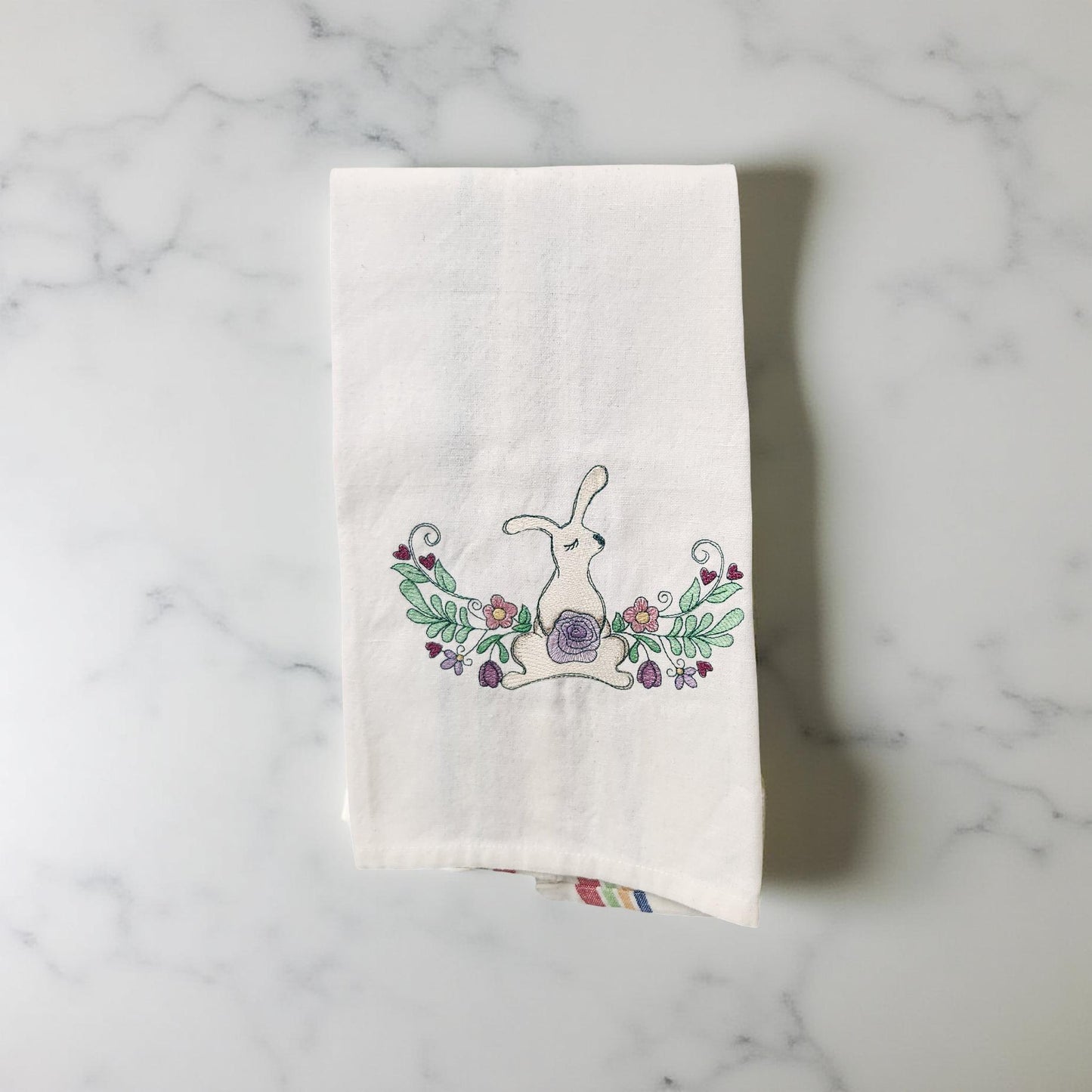 Hand-Crafted Embroidered Easter Hand Towels