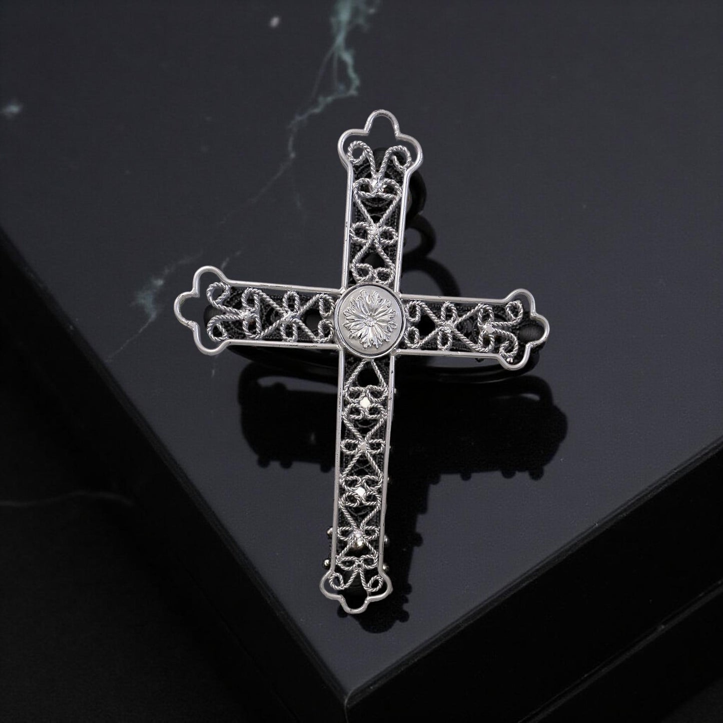 Ornate Silver Wall Hanging Crosses