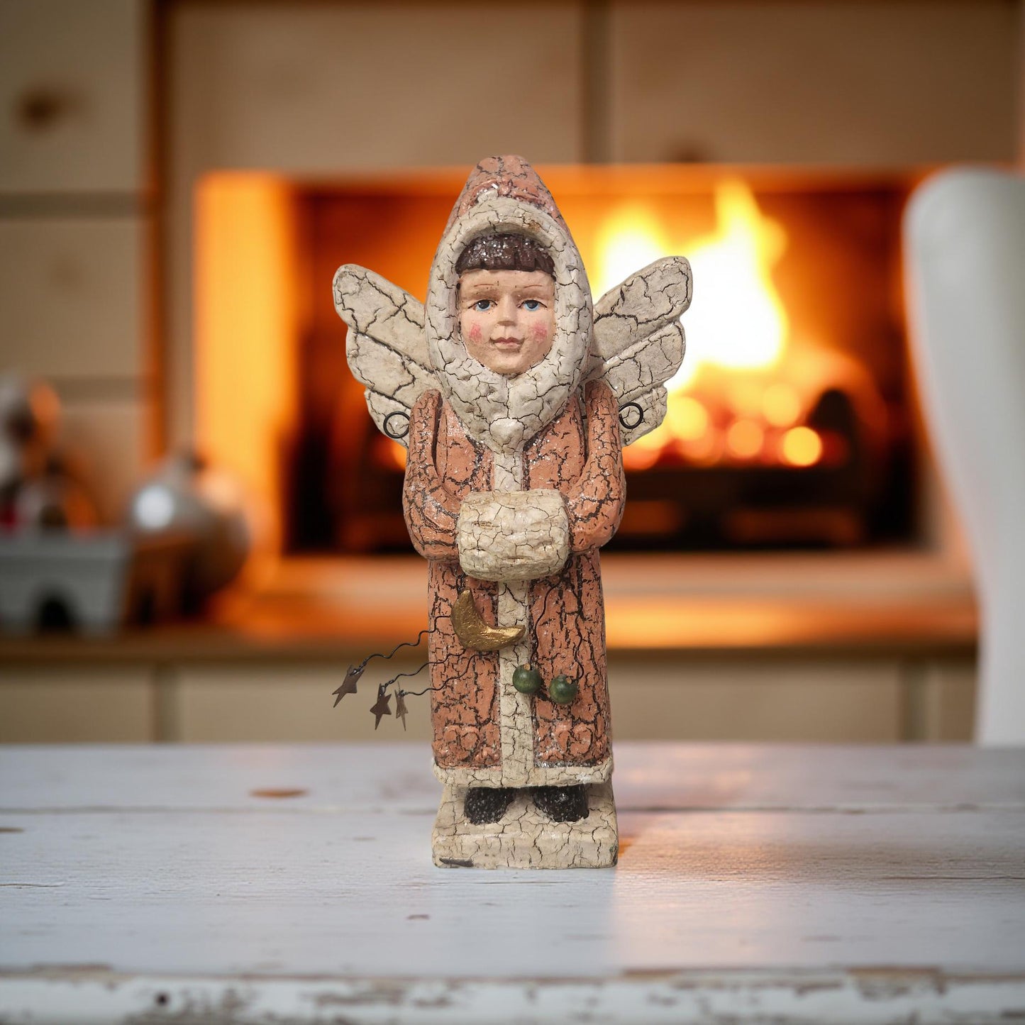 Vintage Christmas Wooded Eskimo - Rustic Angel