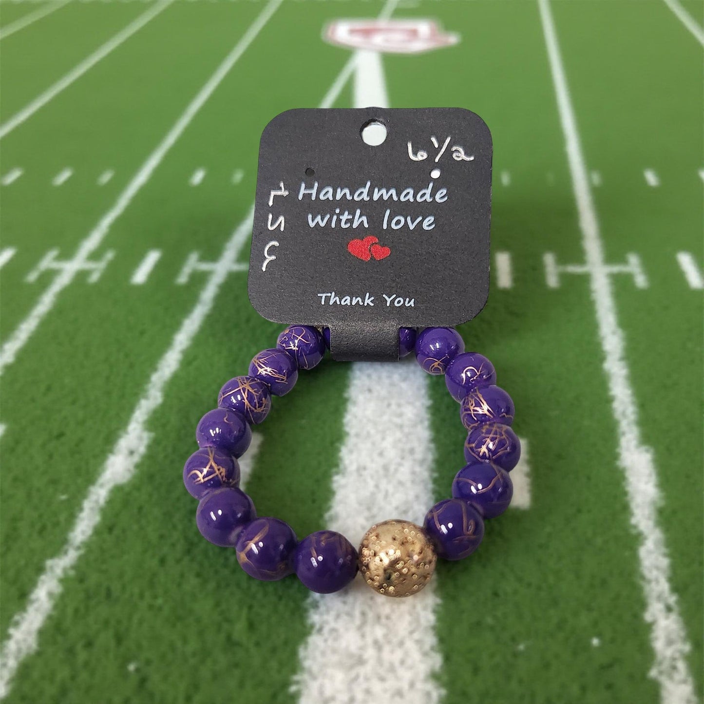 Handmade LSU Fan Bracelet - Football Accessories