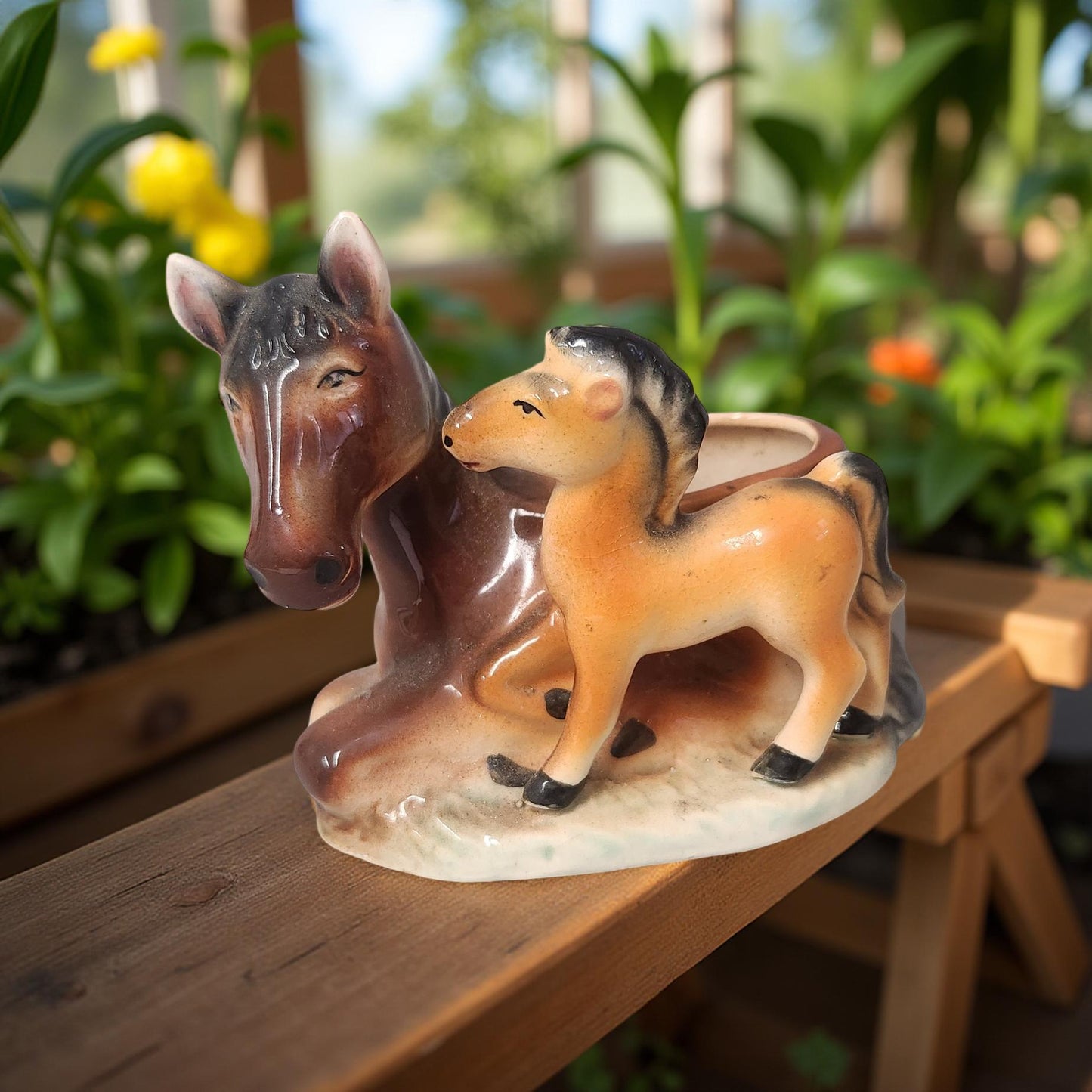 Whimsical Vintage Horse Planters