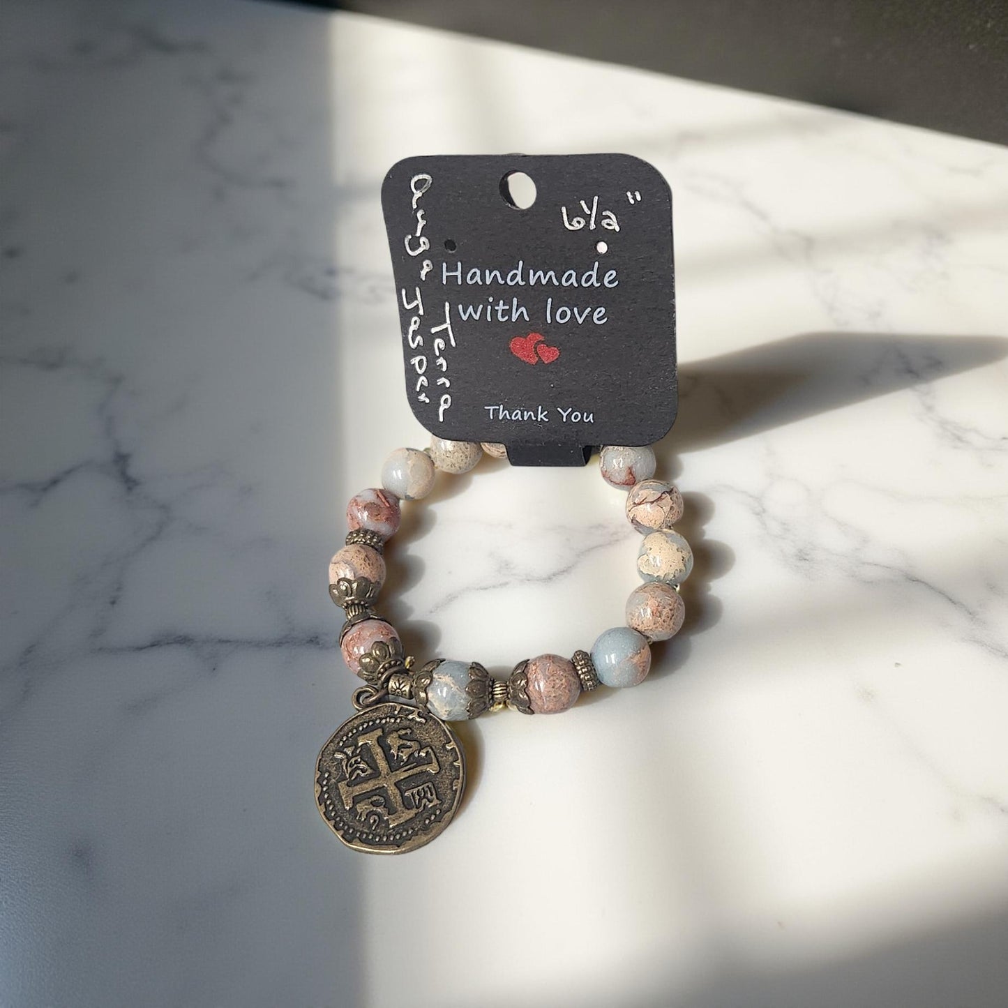 Unique Auga Terra Jasper Bracelet - Handmade Jewelry
