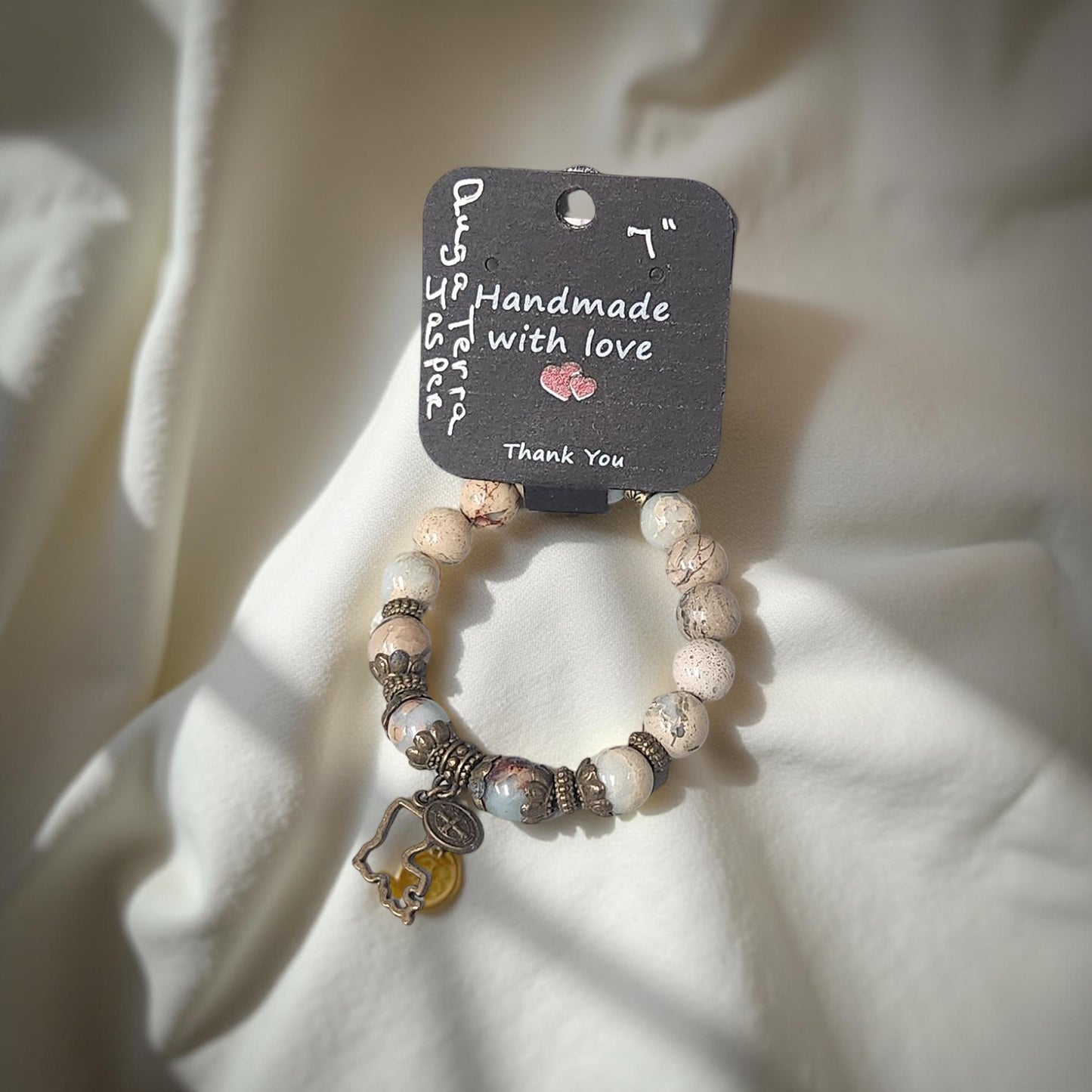 Unique Auga Terra Jasper Bracelet - Handmade Jewelry