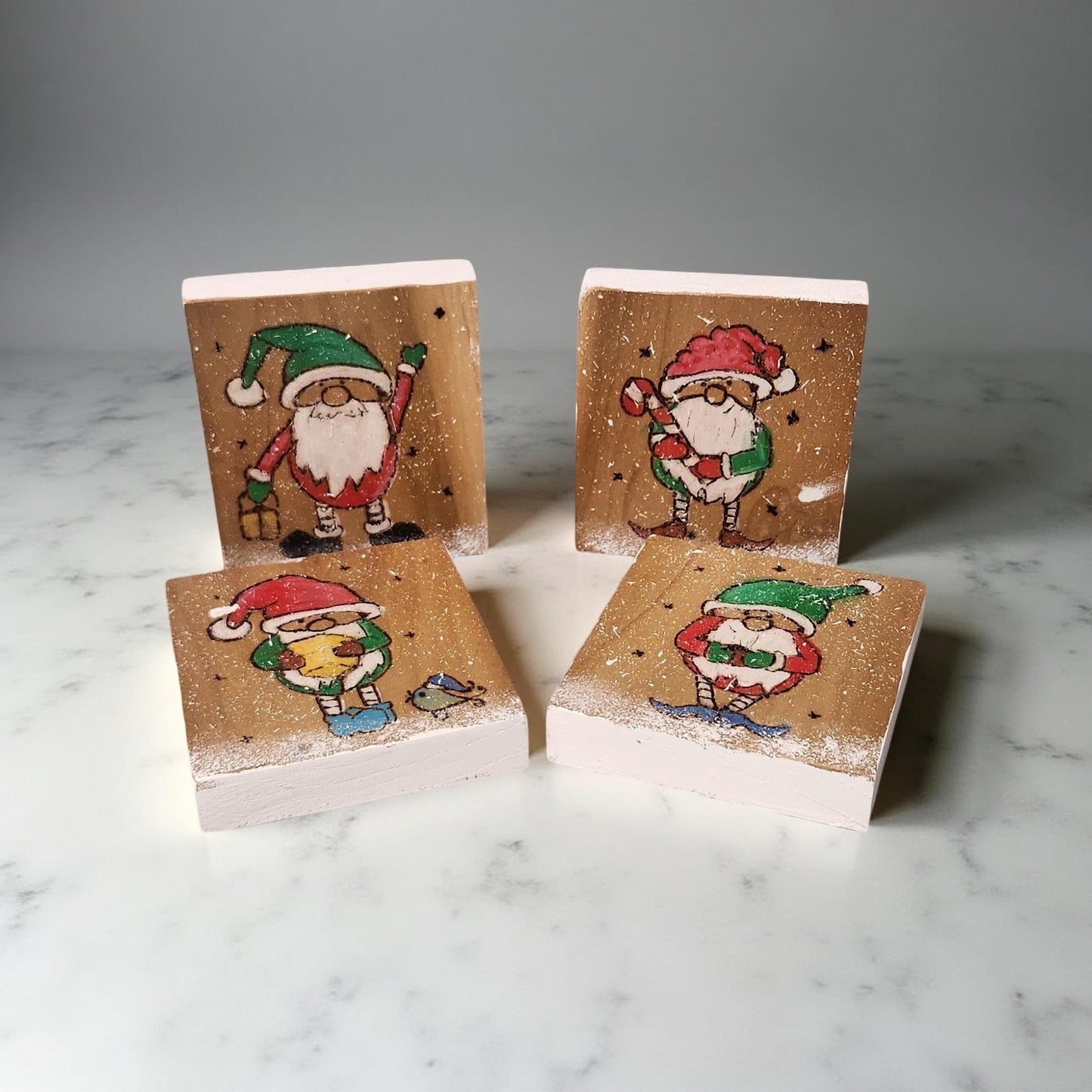 Hand-Crafted Wood-Burned Coaster Sets