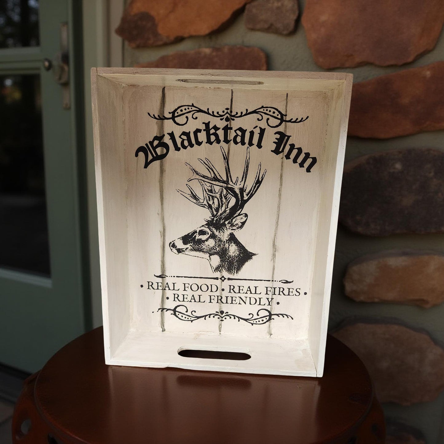 Rustic Decorative Blacktail Inn Tray