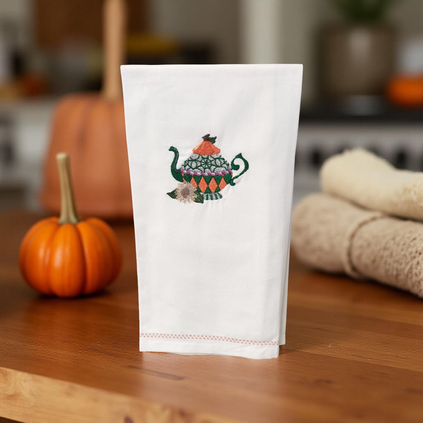 Hand-Crafted Embroidered Halloween Hand Towels