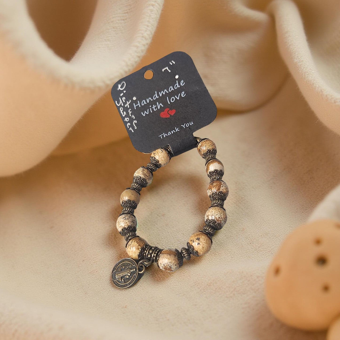 Boho Picture Jasper Bracelet - Handcrafted Religious Jewelry