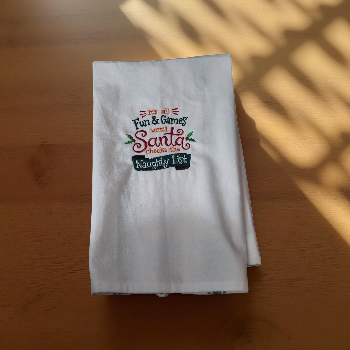 Hand-Crafted Embroidered Christmas Hand Towels