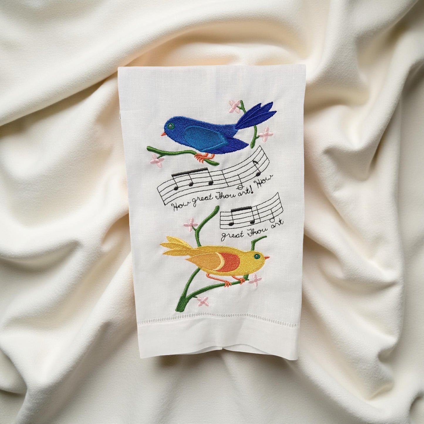 Hand-Crafted Embroidered Hymnal Hand Towels