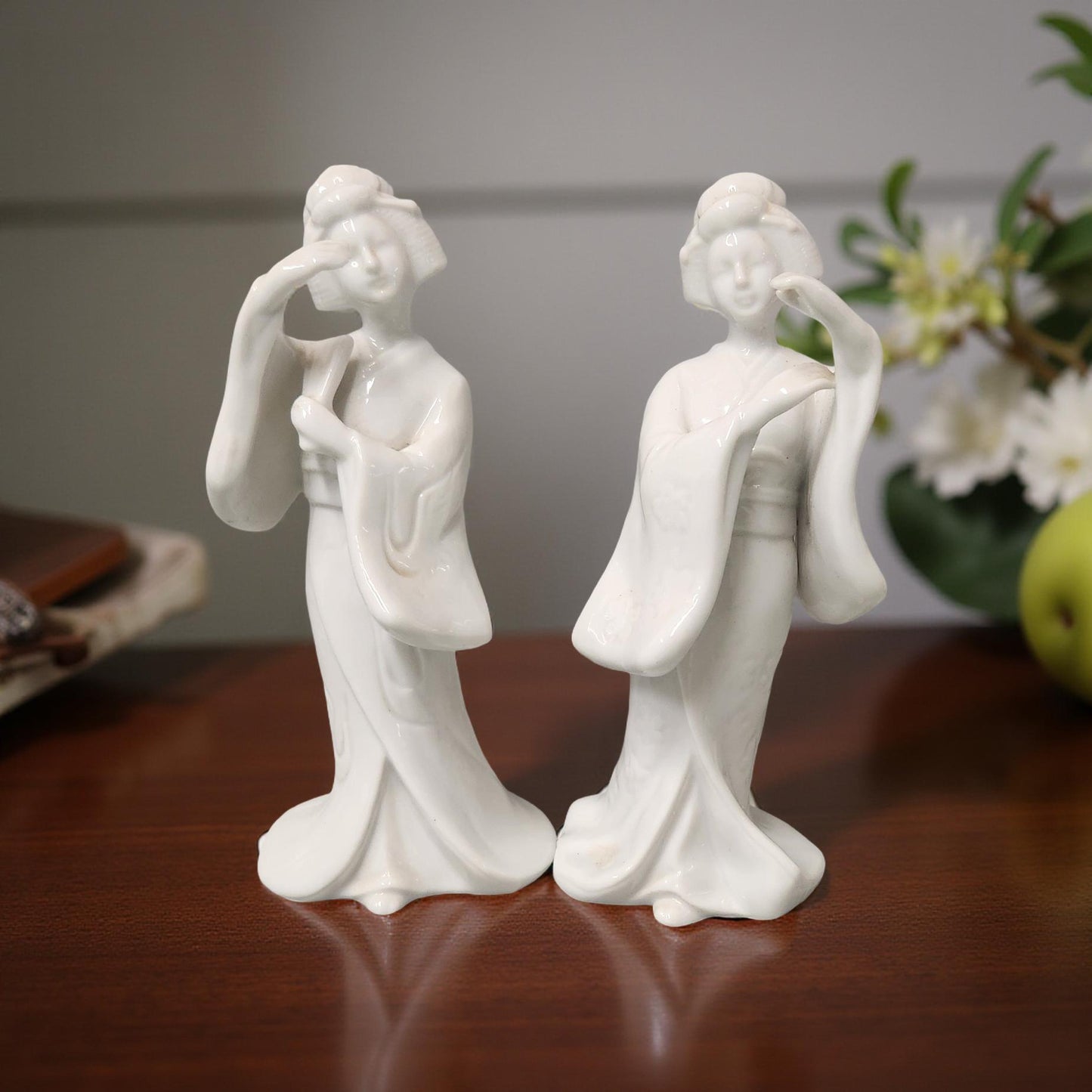 Vintage Homco Porcelain Geisha Girl Figurine Set