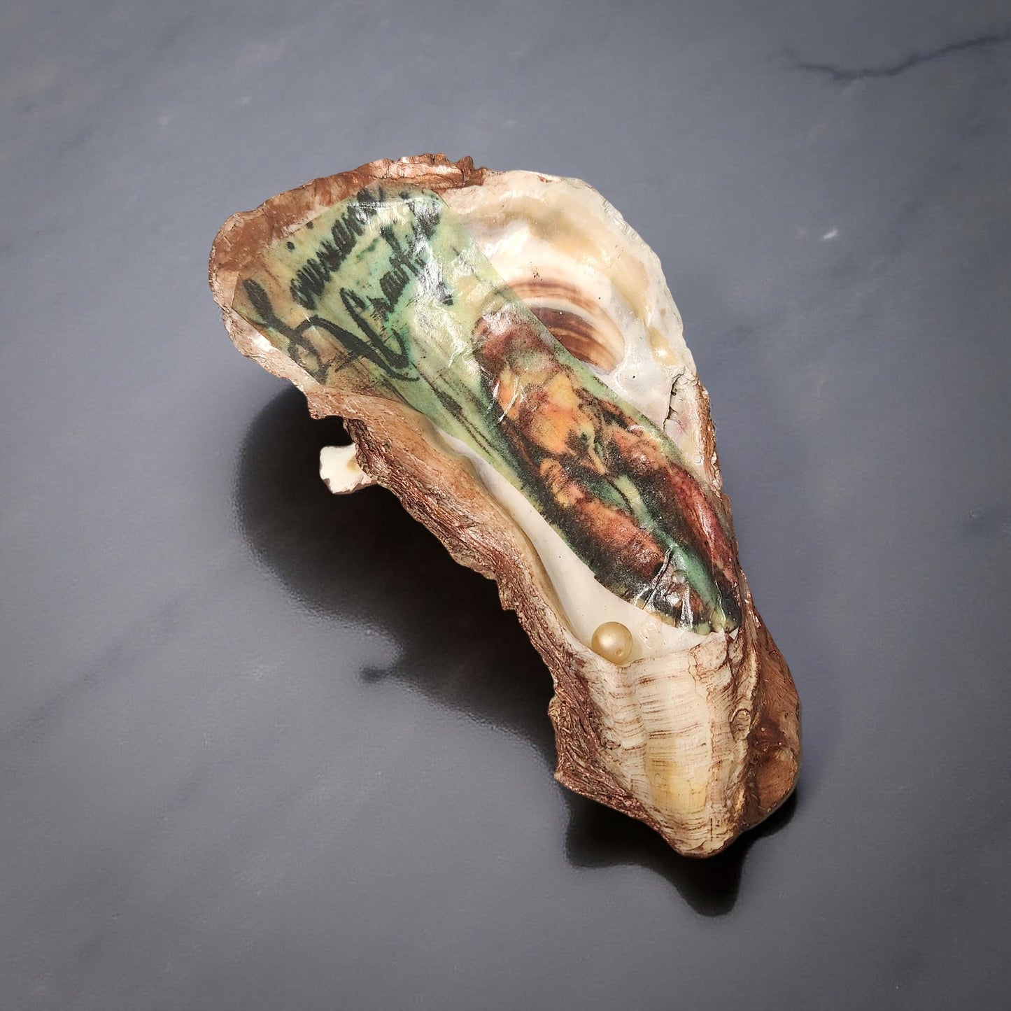 Decorative Louisiana Oyster Shell Art - Hand-crafted