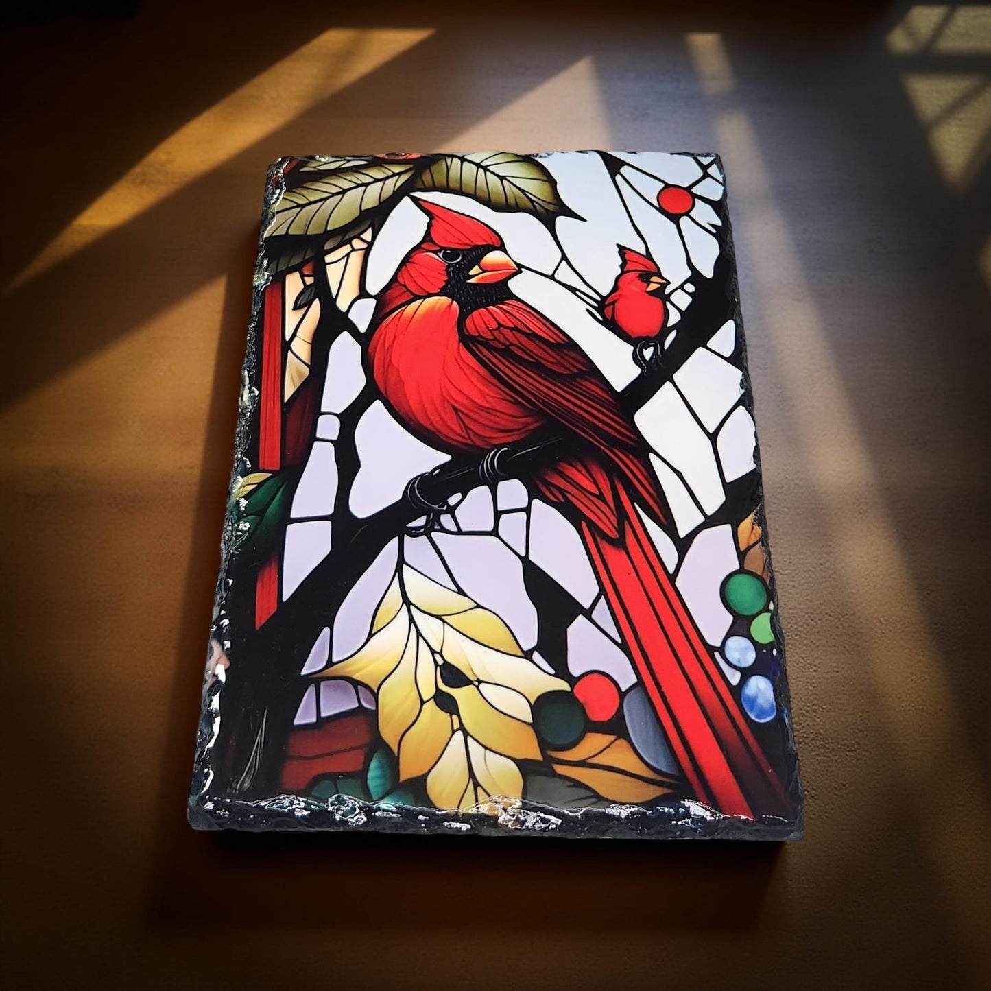 Stained Glass Decorative Slate - Beautiful Memorial Sign