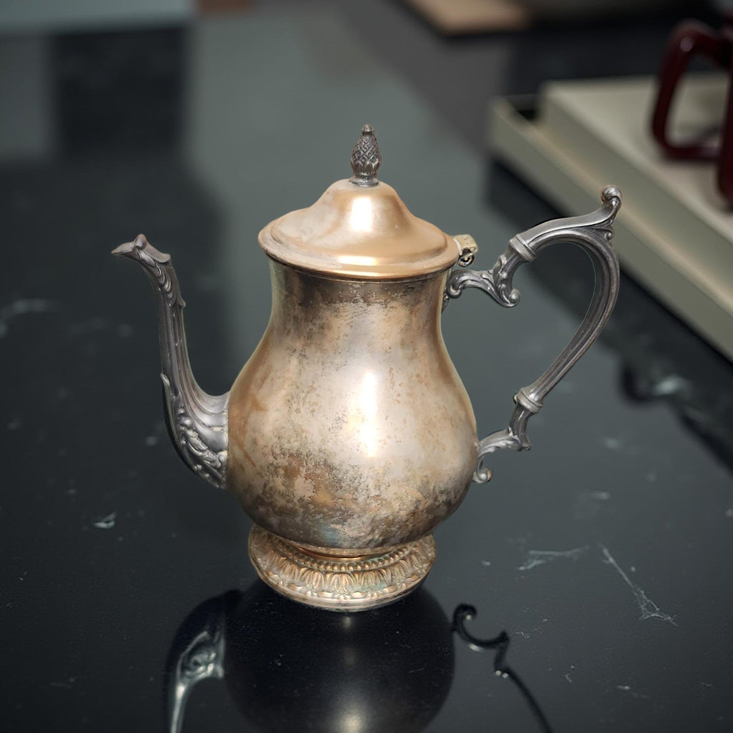 Vintage Silver or Ceramic Tea Pot