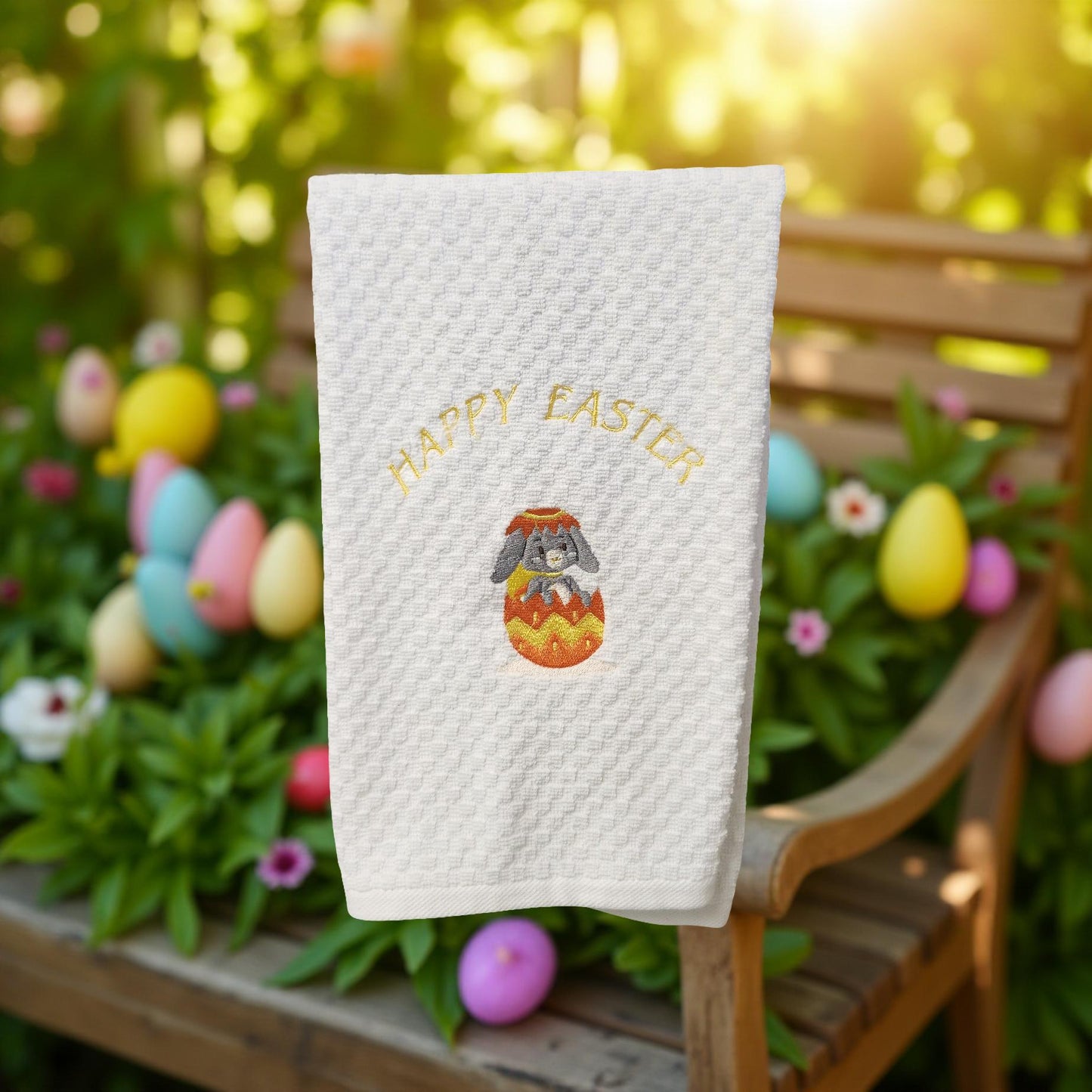Hand-Crafted Embroidered Easter Hand Towels