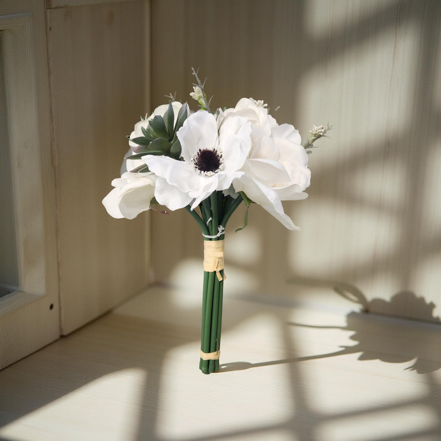 Handheld White Bouquet - Elegant Wedding Flower Arrangement
