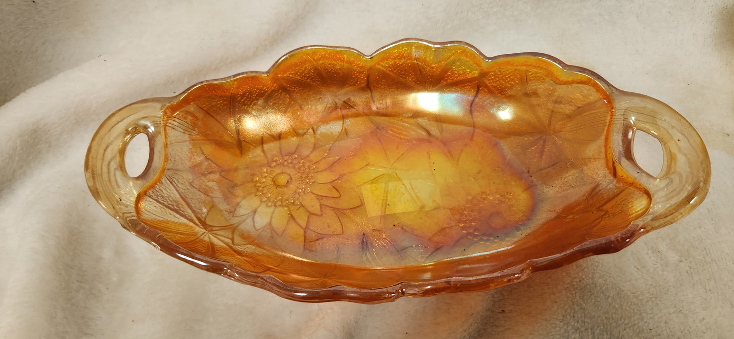 Antique Carnival Glass Platters - Elegant Tableware