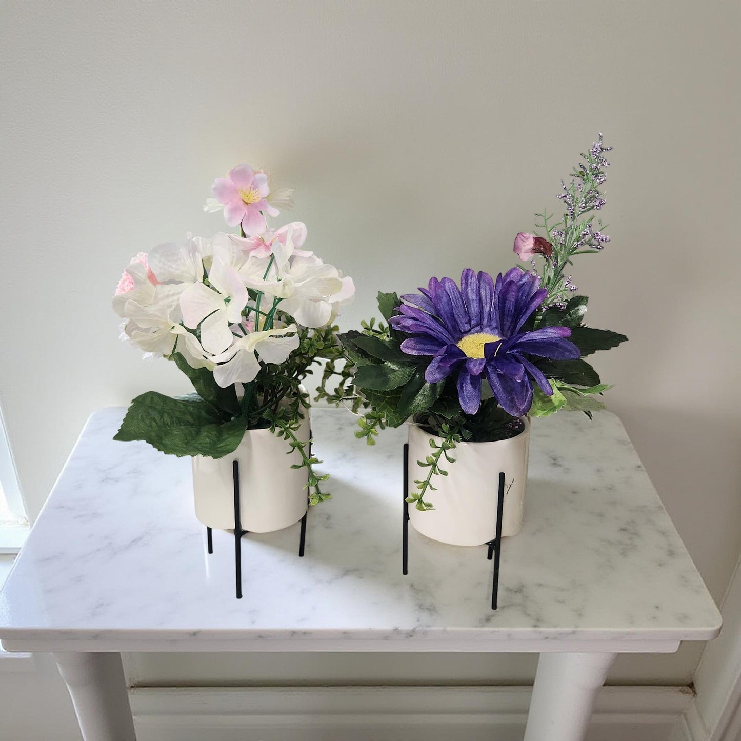 Artificial Floral Display in Chic Footed Vase