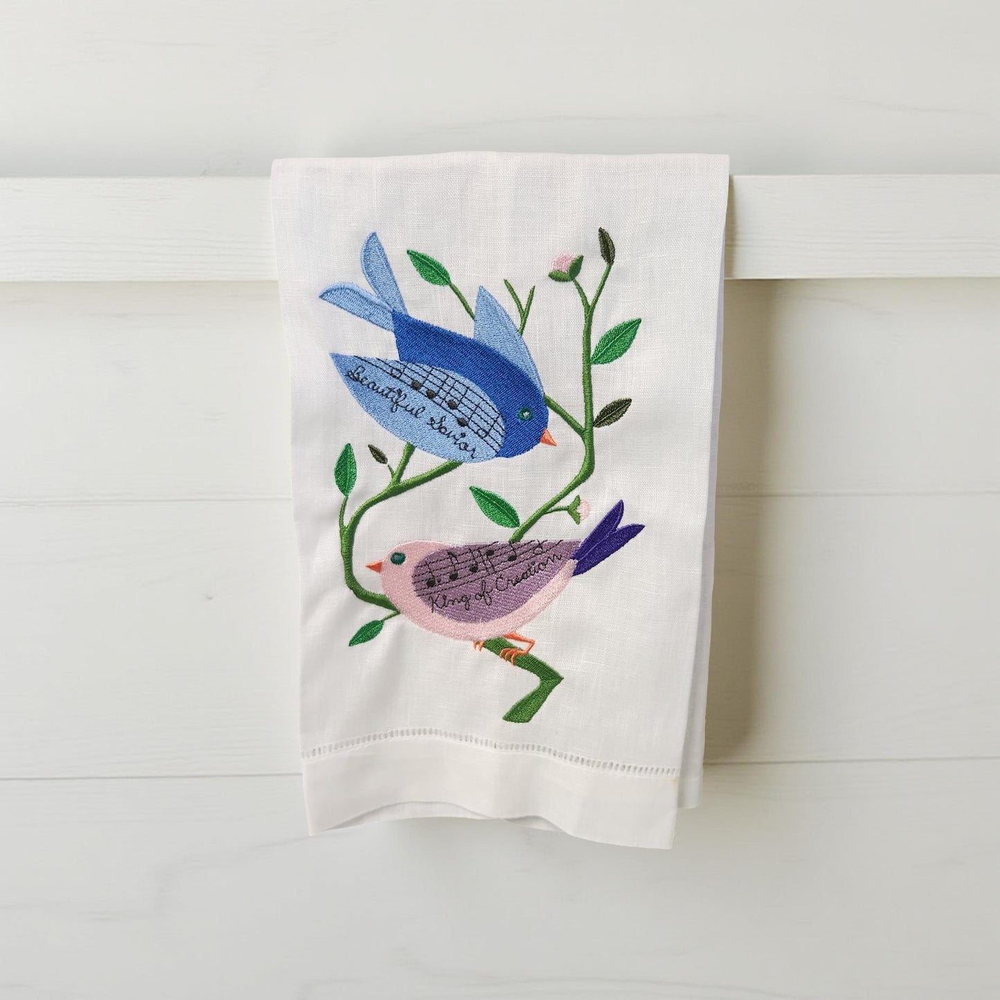 Hand-Crafted Embroidered Hymnal Hand Towels