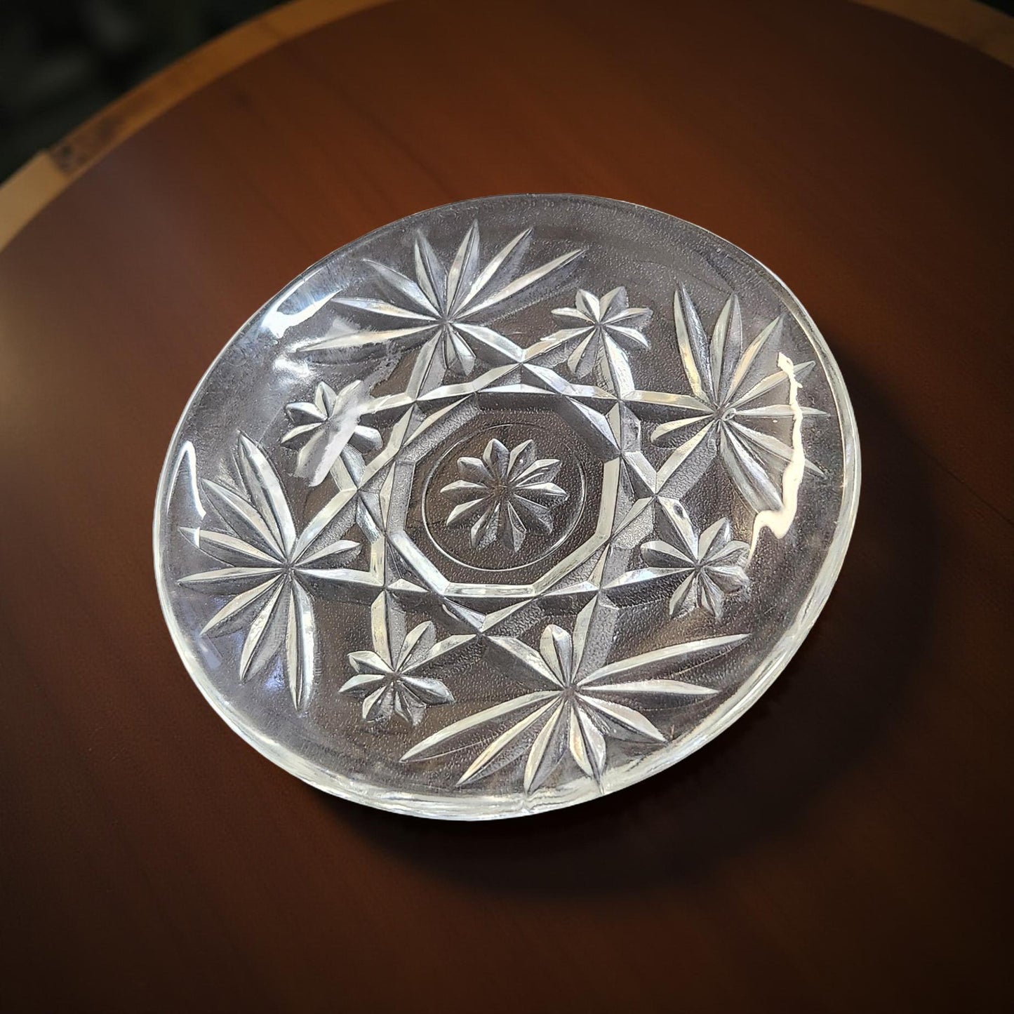 Classic Anchor Hocking Star of David Crystal Coaster