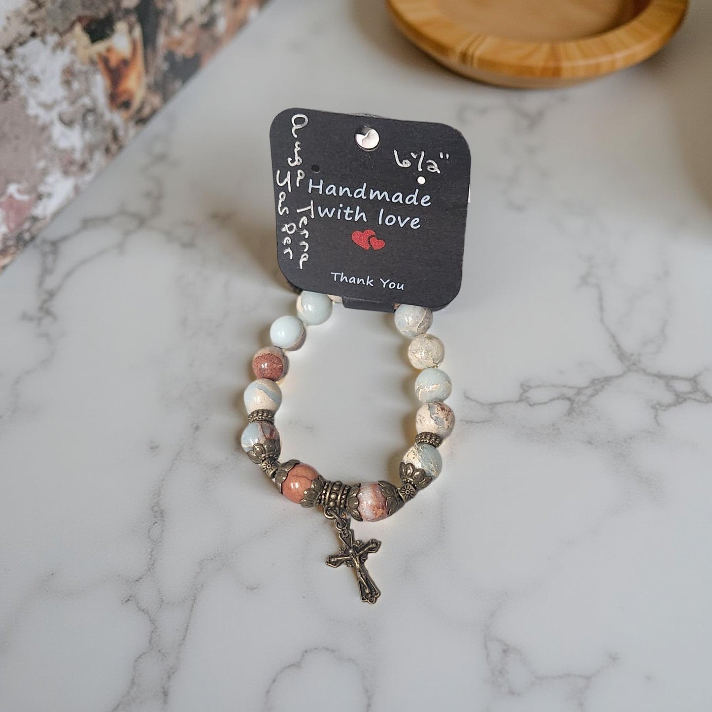Unique Auga Terra Jasper Bracelet - Handmade Jewelry