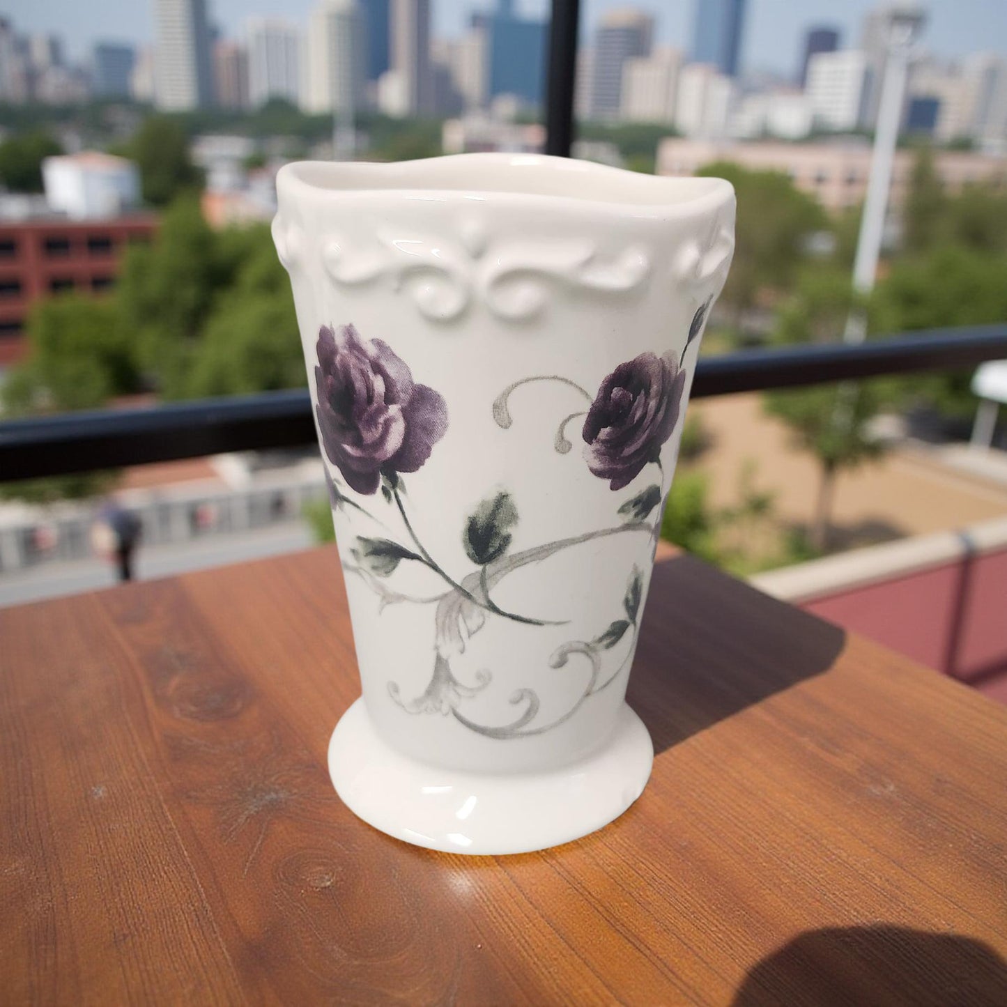 Julie Bordeaux Bathroom Tumbler - Purple and Green