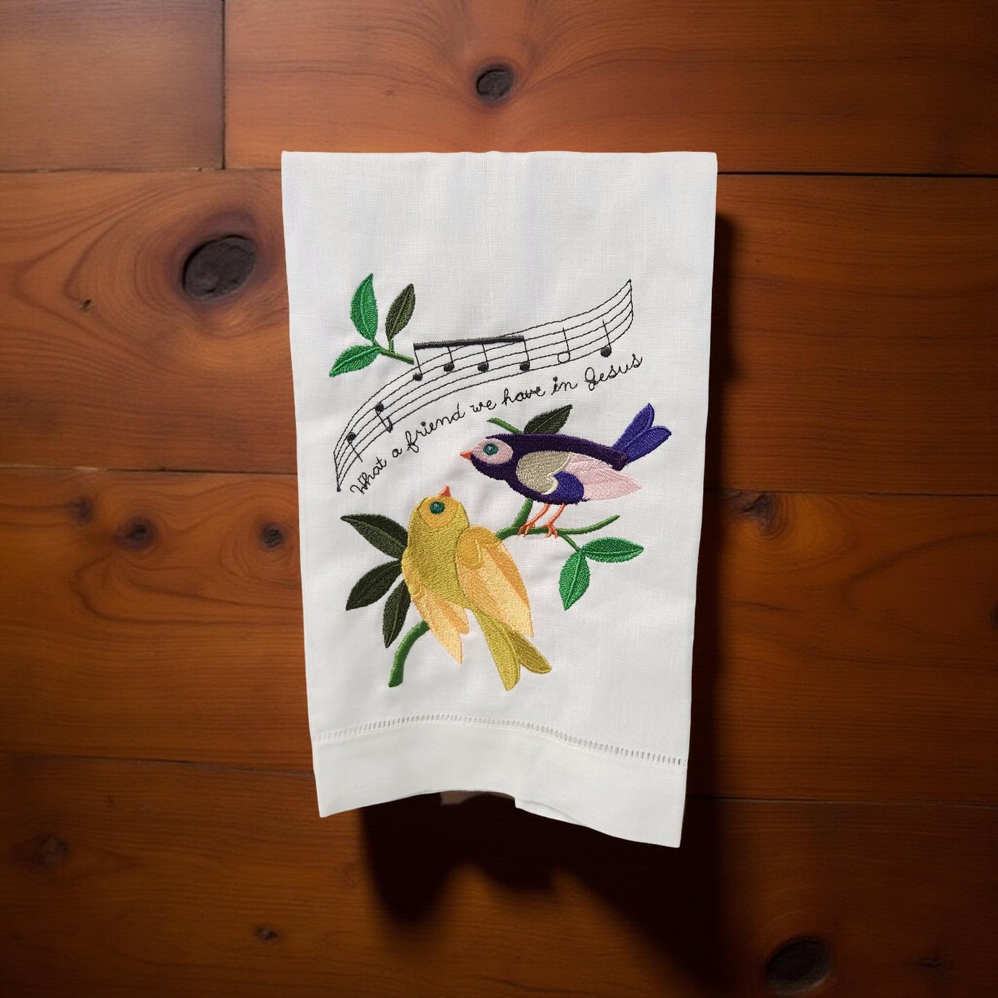 Hand-Crafted Embroidered Hymnal Hand Towels