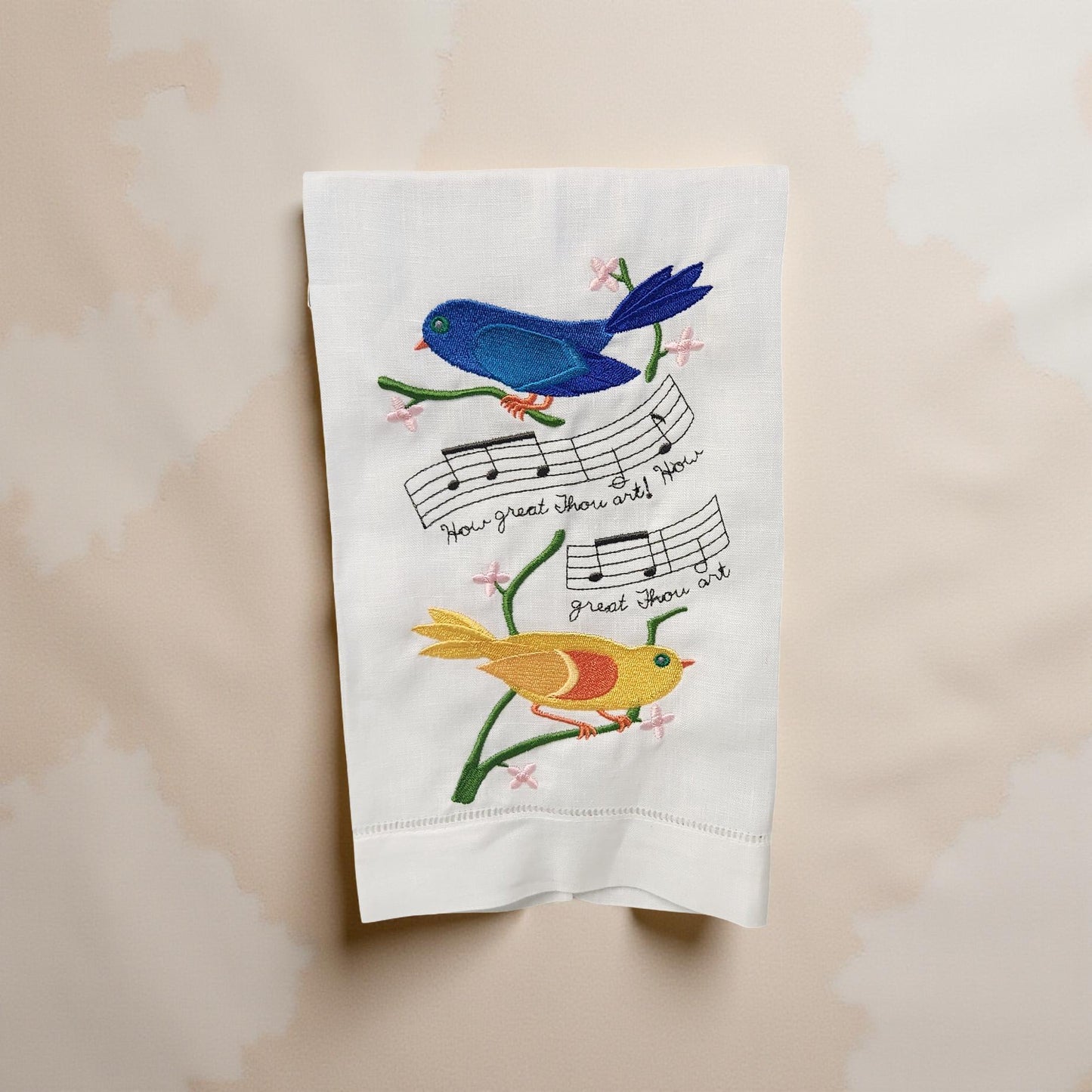 Hand-Crafted Embroidered Hymnal Hand Towels