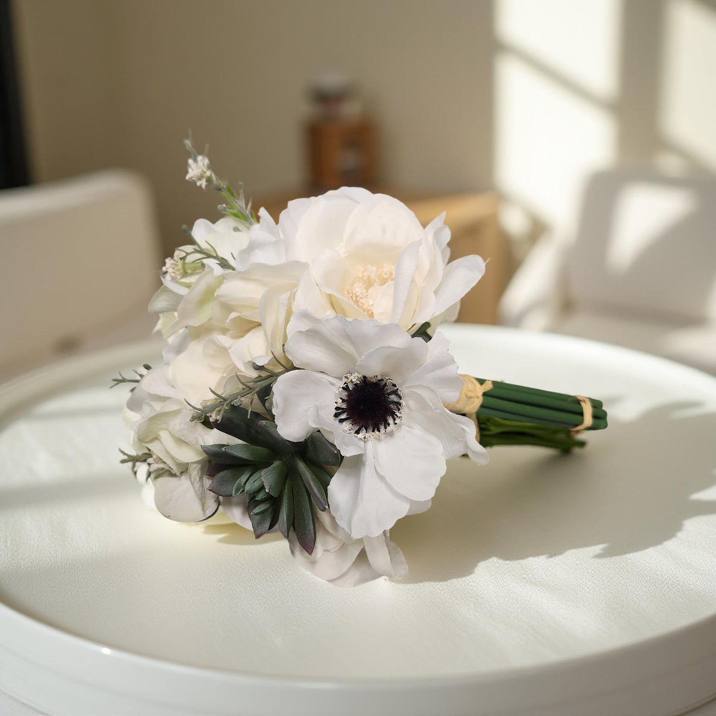 Handheld White Bouquet - Elegant Wedding Flower Arrangement