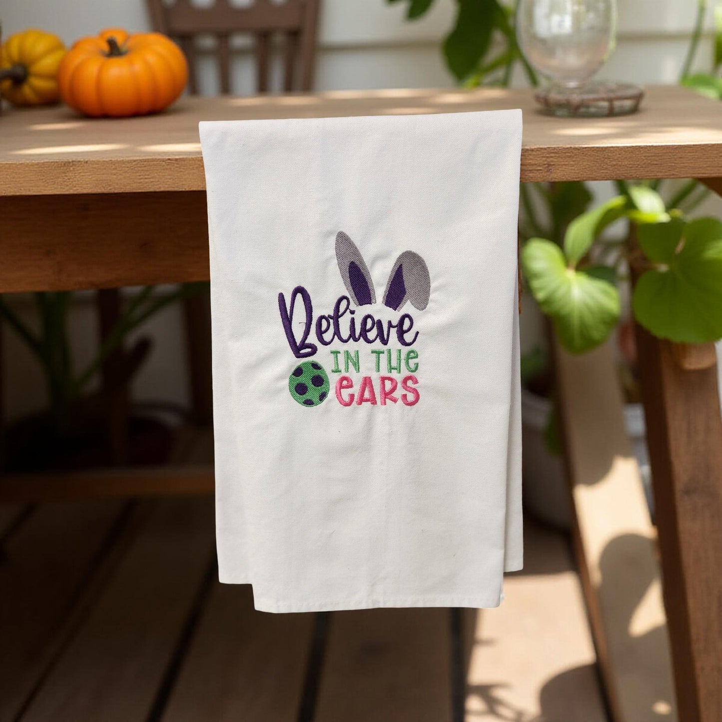Hand-Crafted Embroidered Easter Hand Towels