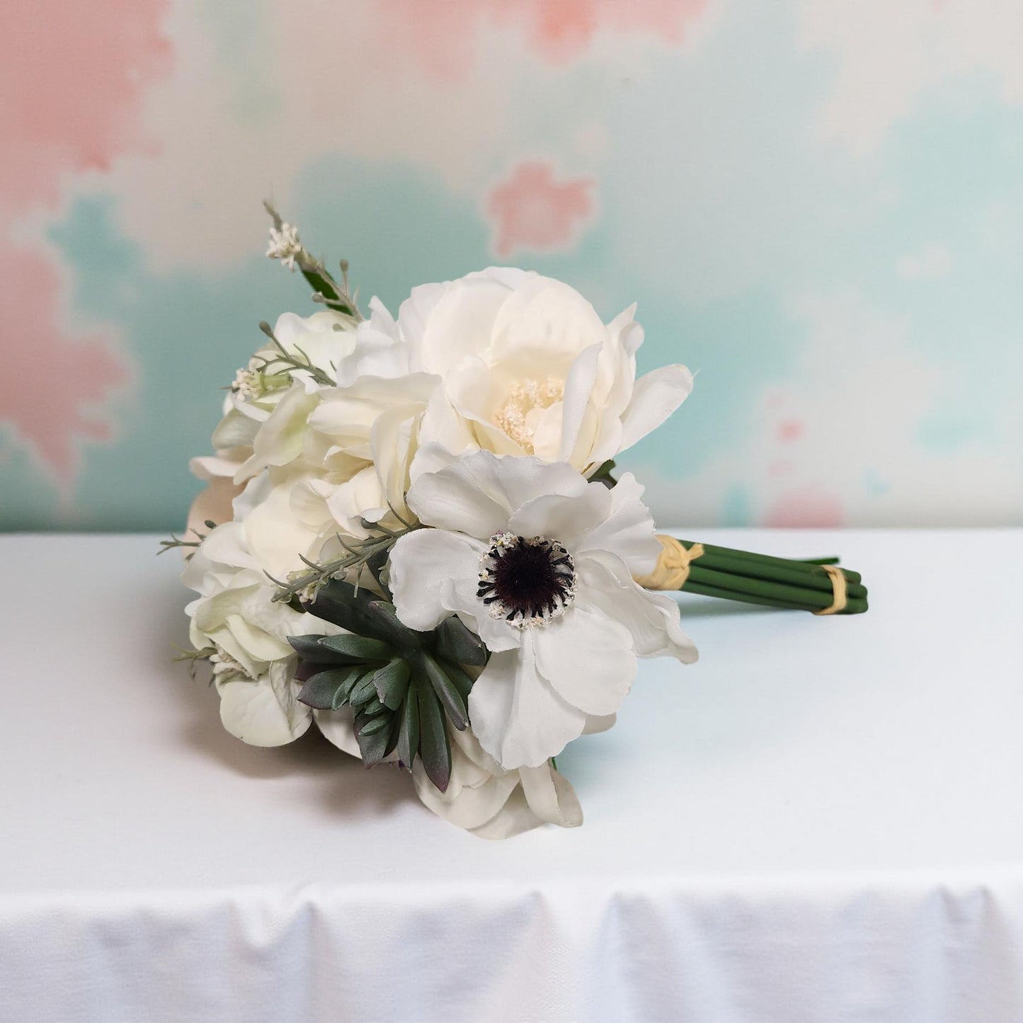 Handheld White Bouquet - Elegant Wedding Flower Arrangement
