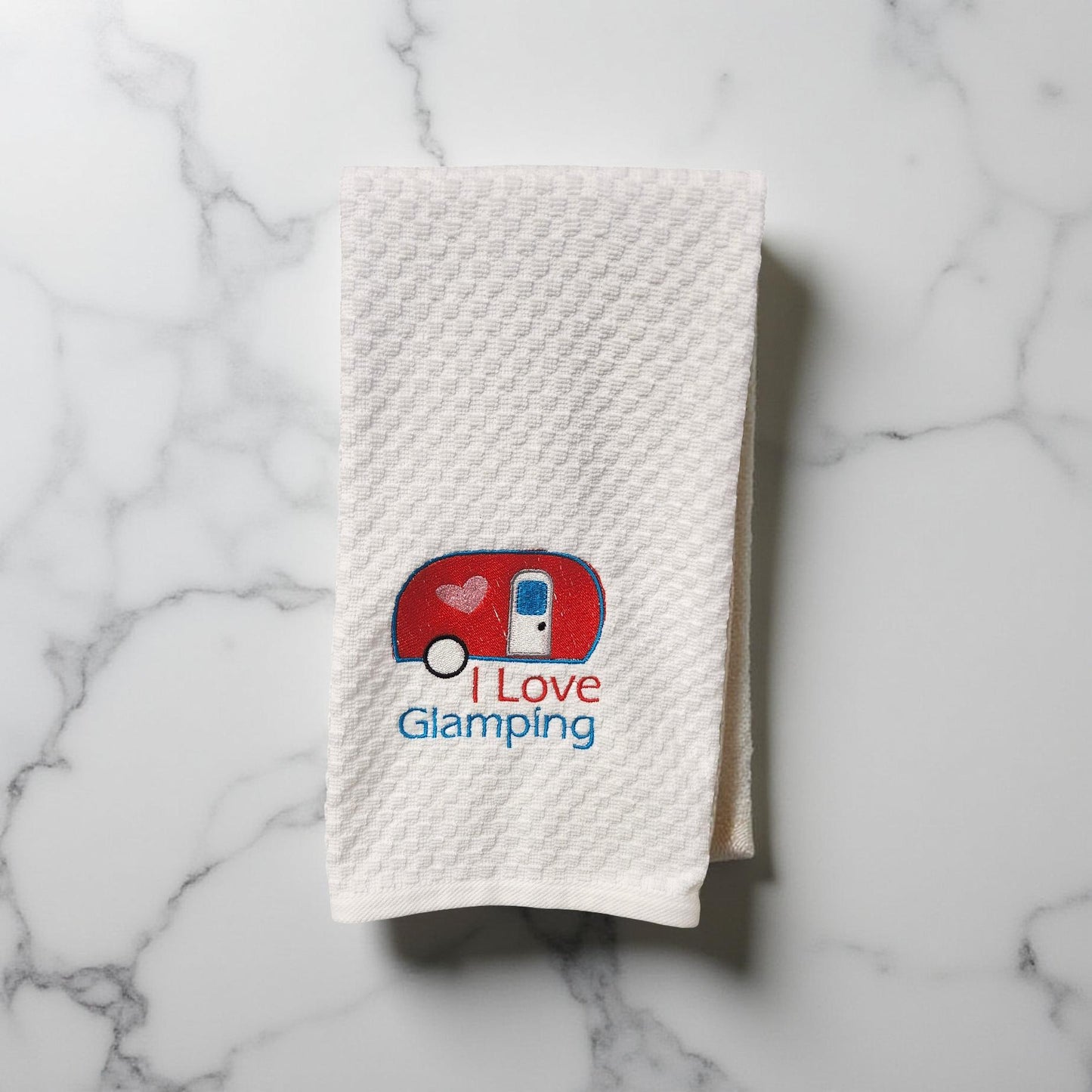 Hand-Crafted Embroidered Hand Towels – Camping, Coffee, Music & More