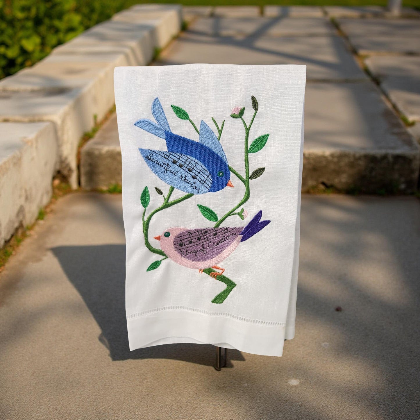 Hand-Crafted Embroidered Hymnal Hand Towels