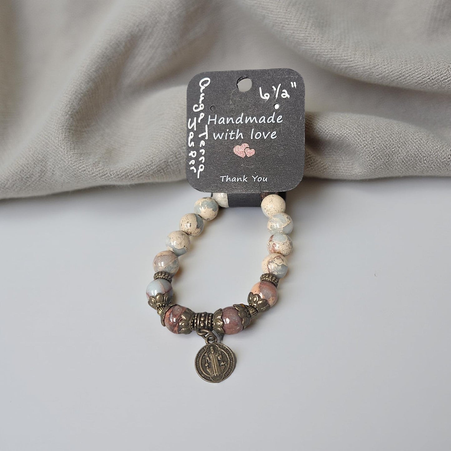 Unique Auga Terra Jasper Bracelet - Handmade Jewelry